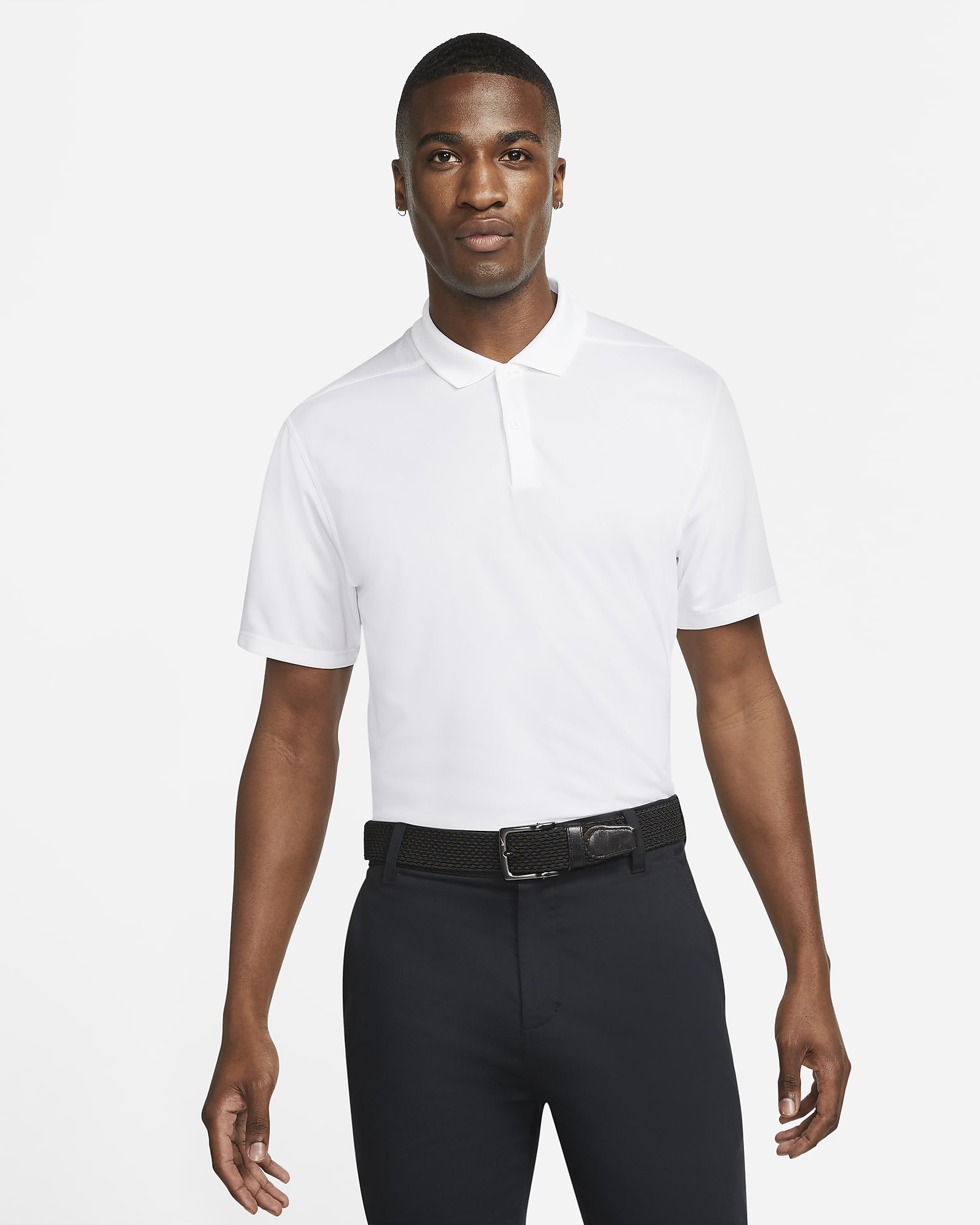 Nike Dri-FIT Victory Golf-Poloshirt für Herren - Weiß/Schwarz