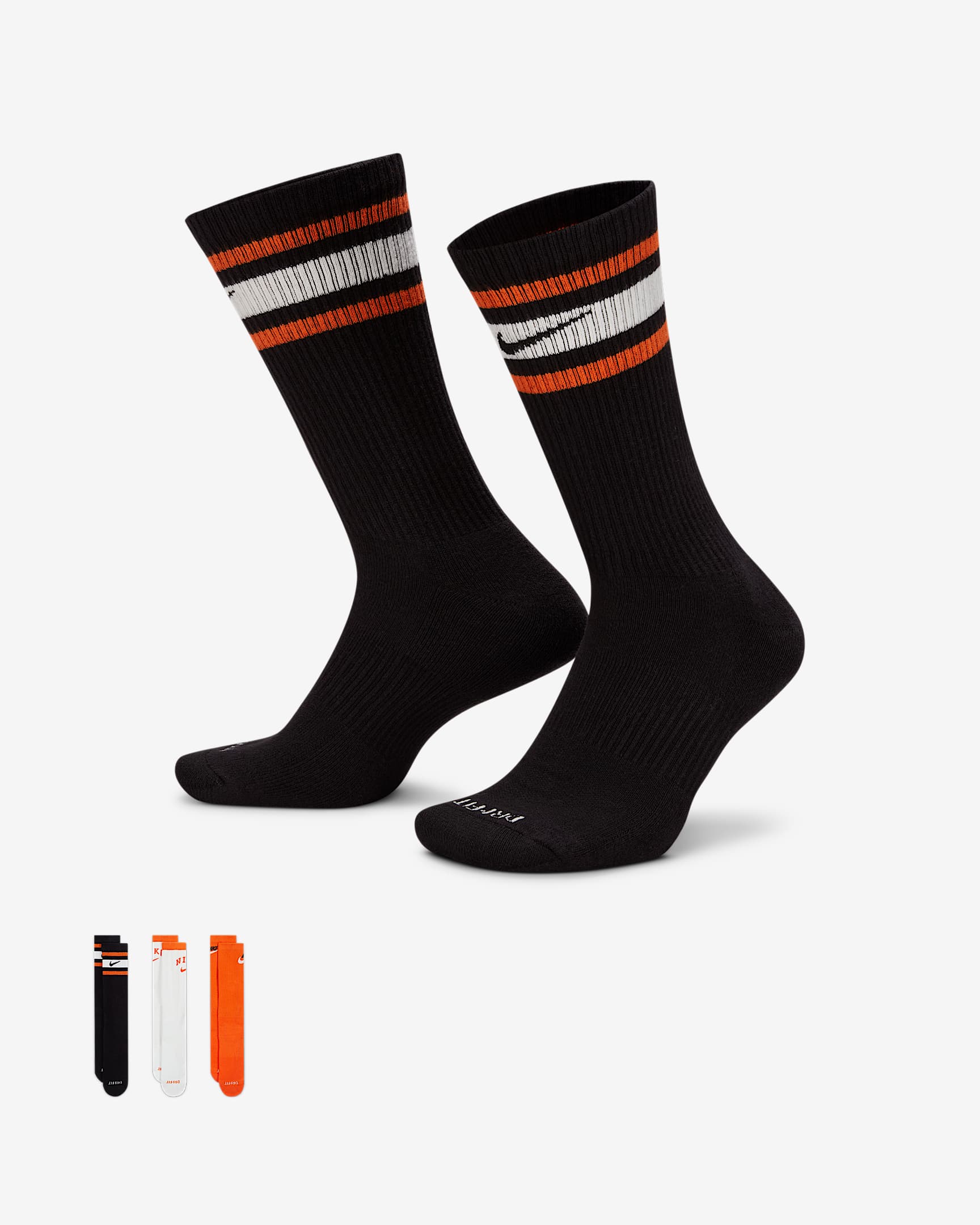 Nike Everyday Plus Cushioned Crew Socks (3 Pairs) - Multi-Color