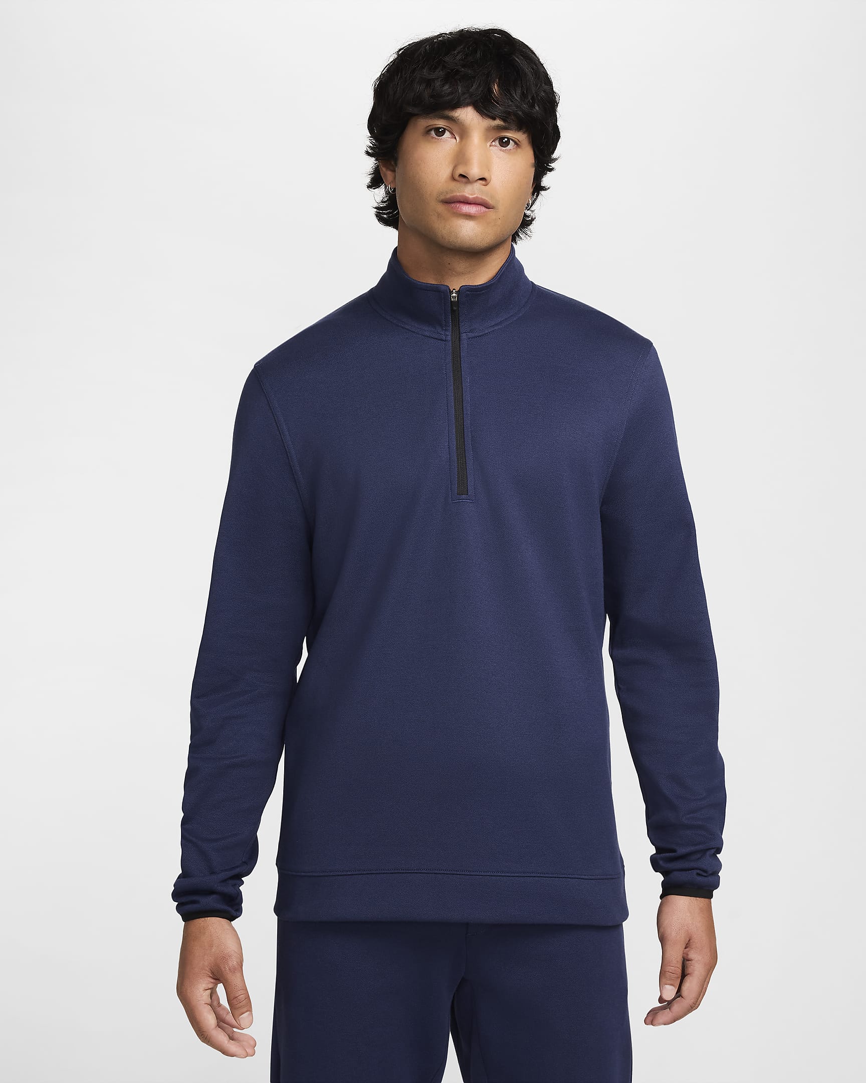 Maglia da golf con zip a metà lunghezza Nike Tour – Uomo - Midnight Navy/Bianco