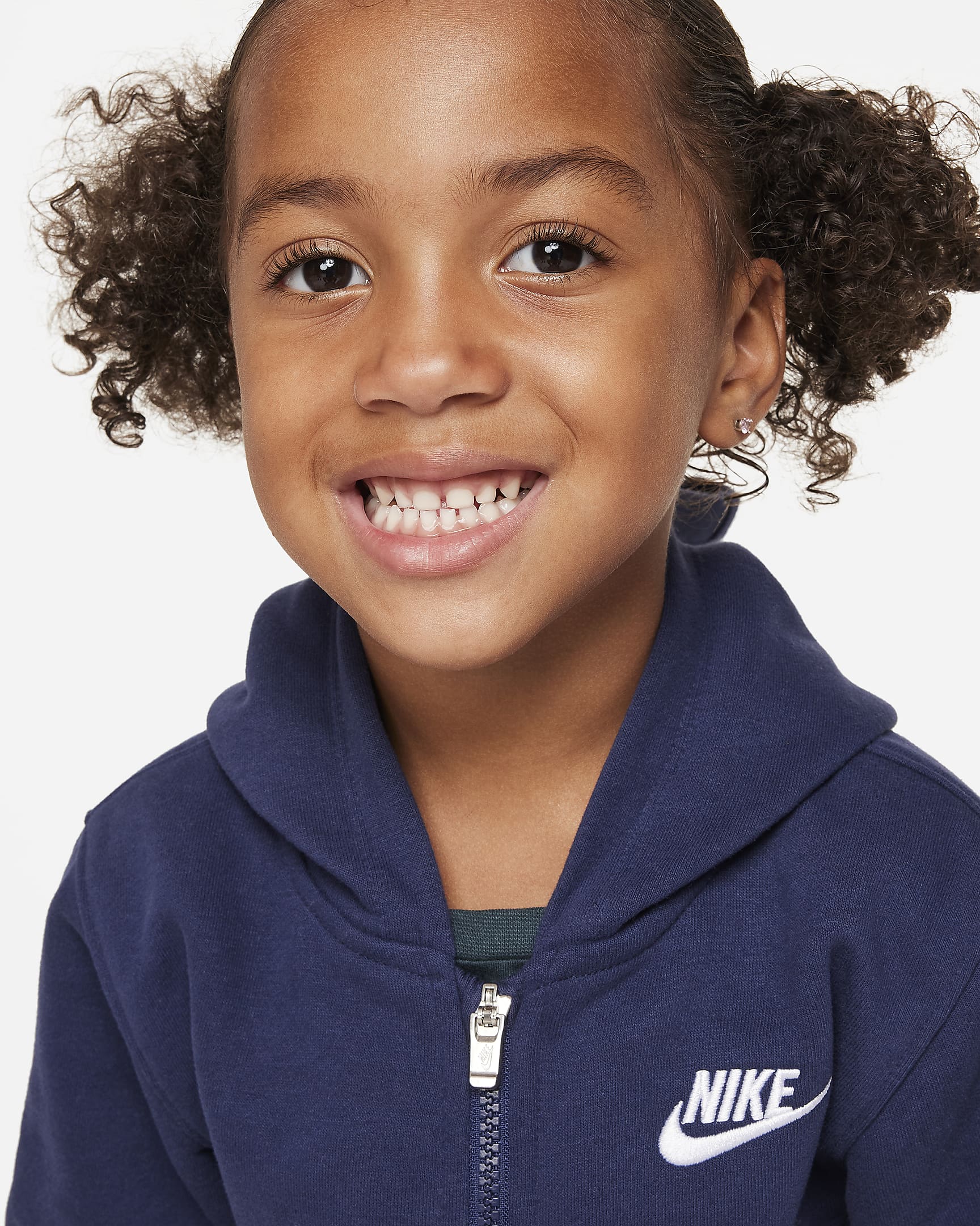 Sudadera con gorro de cierre completo para niño pequeño Nike Sportswear Club Fleece - Azul marino medianoche