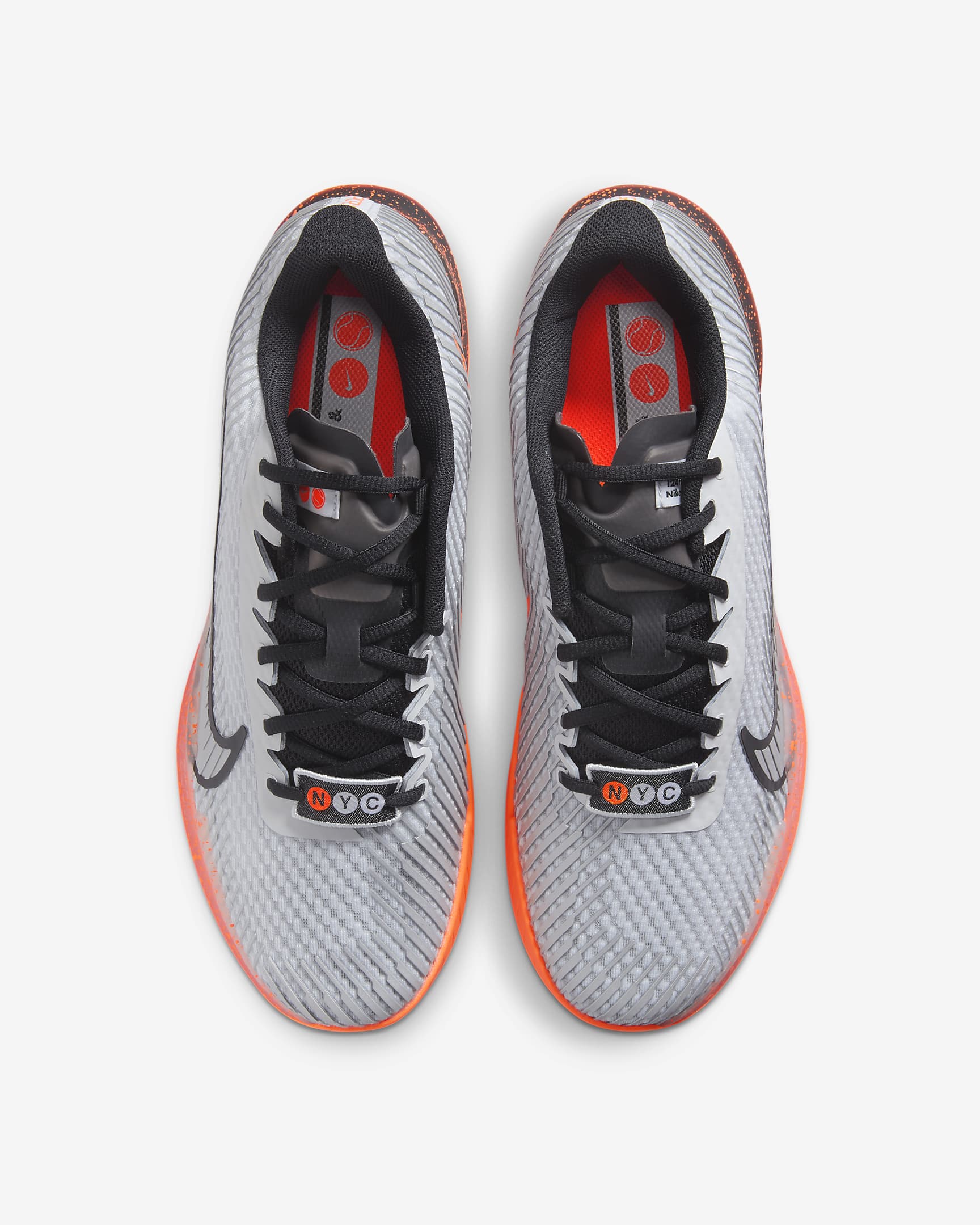 NikeCourt Vapor 11 HC Premium Men's Hard Court Tennis Shoes - Pure Platinum/Black/Hyper Crimson/Metallic Silver