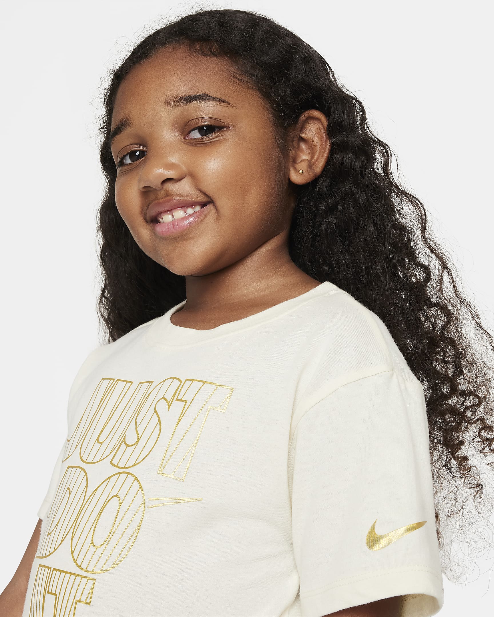 Nike Shine Boxy Tee Younger Kids' T-Shirt - Coconut Milk