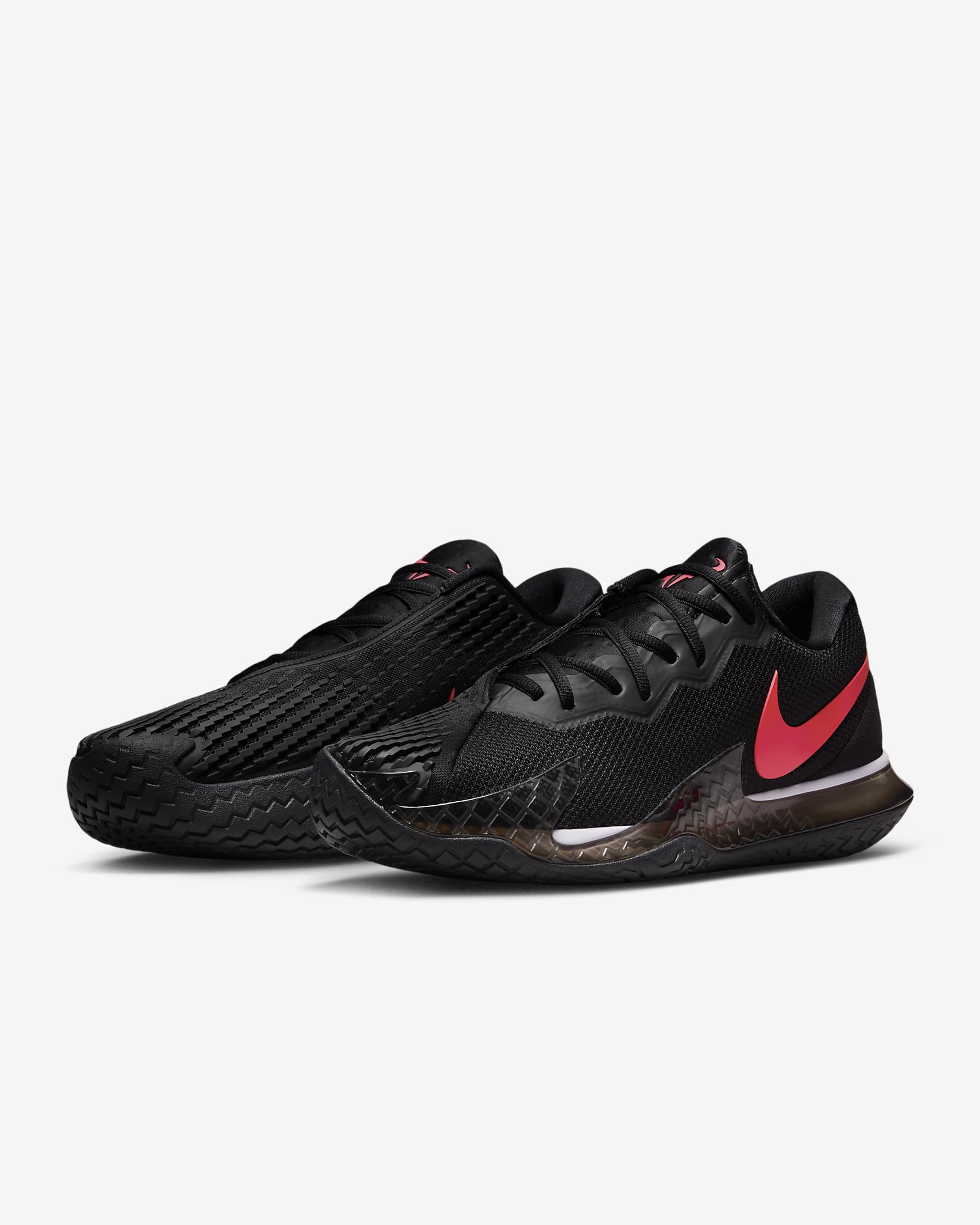 NikeCourt Zoom Vapor Cage 4 Rafa Men’s Hard Court Tennis Shoes - Black/Barely Grape/Siren Red