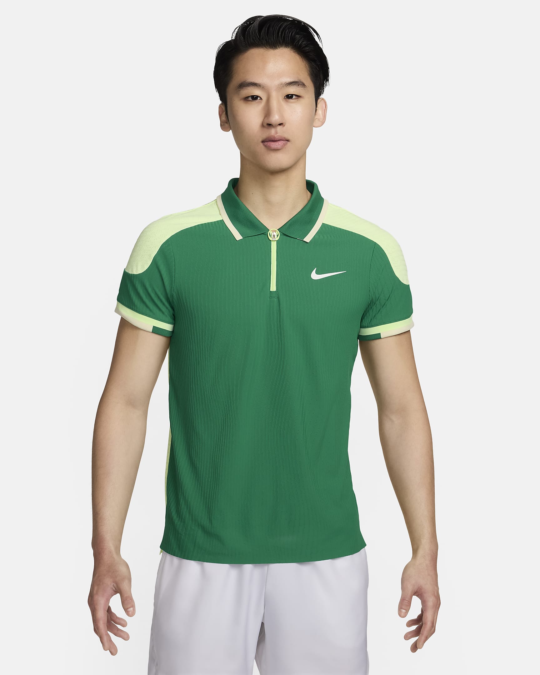ナイキコート スラム メンズ Dri-FIT ADV テニスポロ - マラカイト/ベアリーボルト/ココナッツミルク/ホワイト
