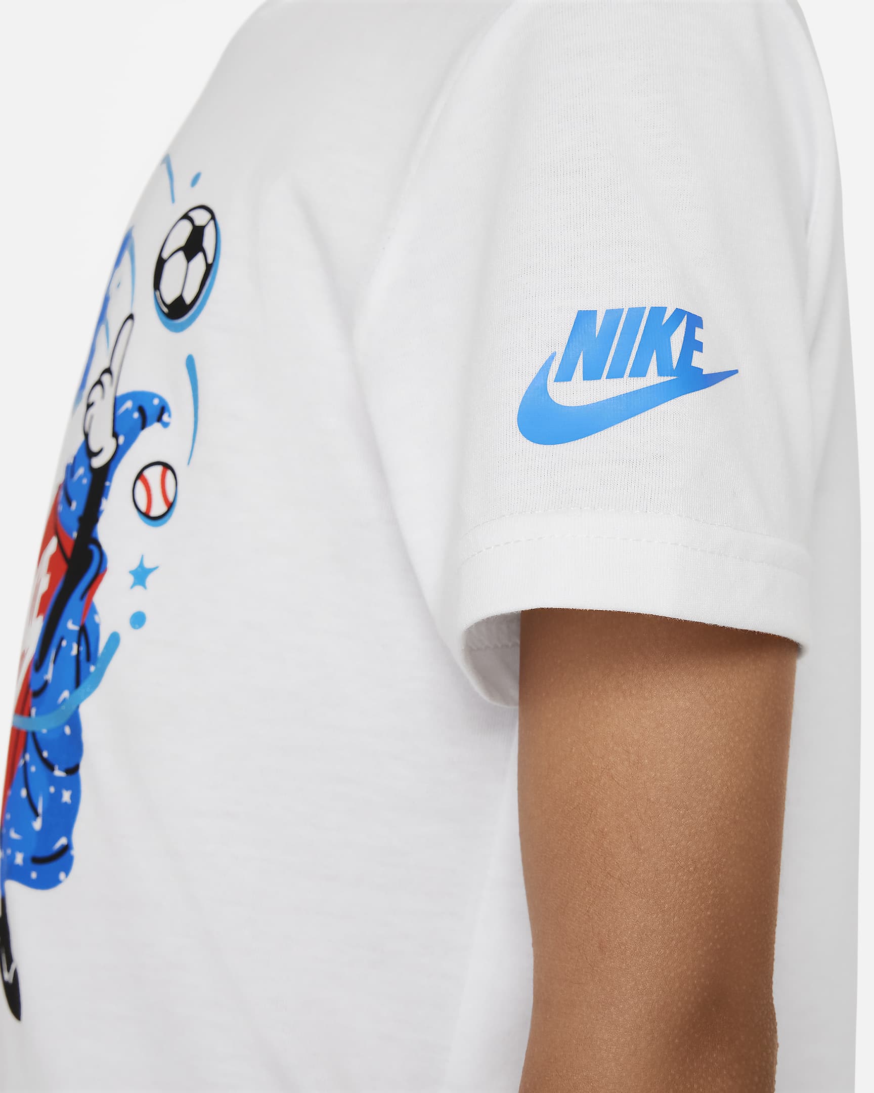 Playera estampada para niño talla pequeña Nike - Blanco