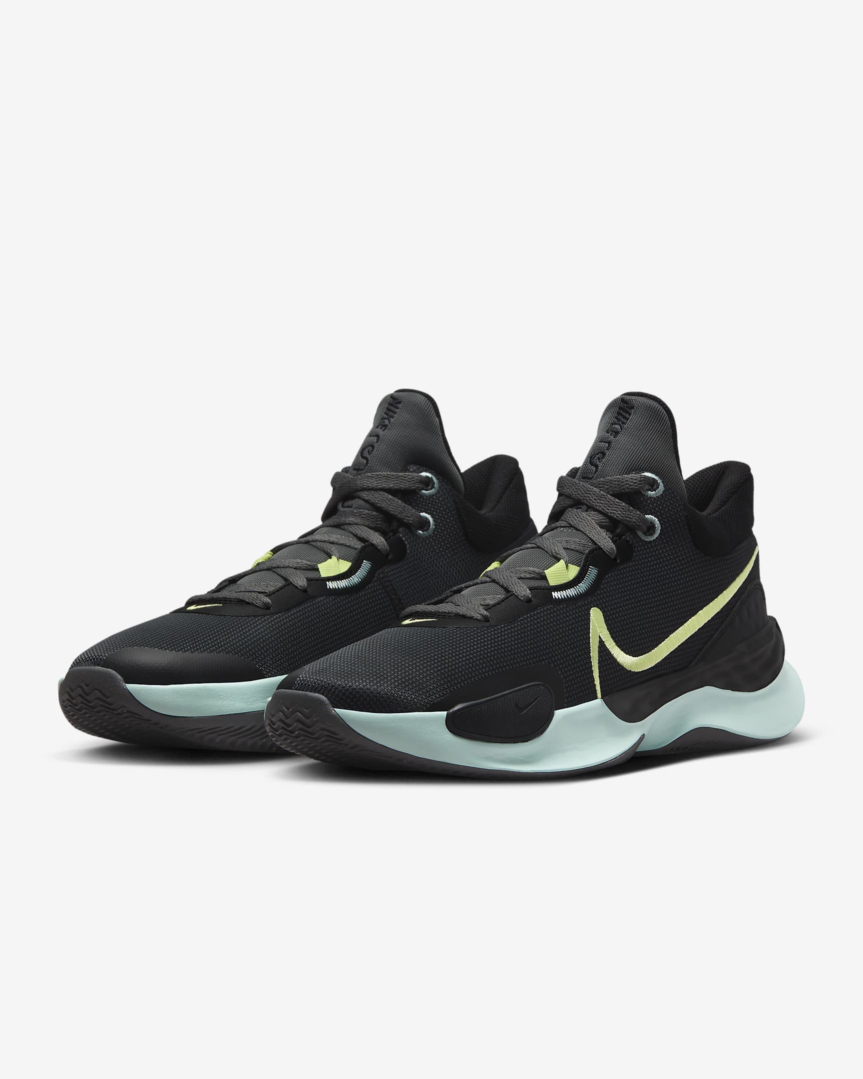 Nike Elevate 3 Basketball Shoes - Black/Iron Grey/Jade Ice/Pastel Yellow