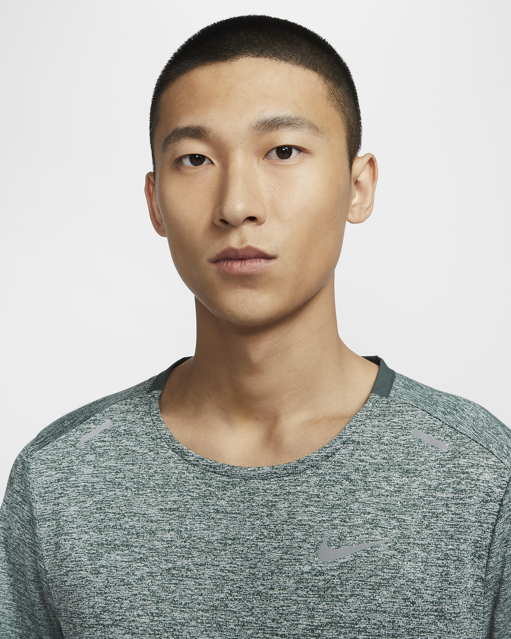 Nike Dri-FIT Rise 365 男款短袖跑步上衣 - Vintage Green/Heather