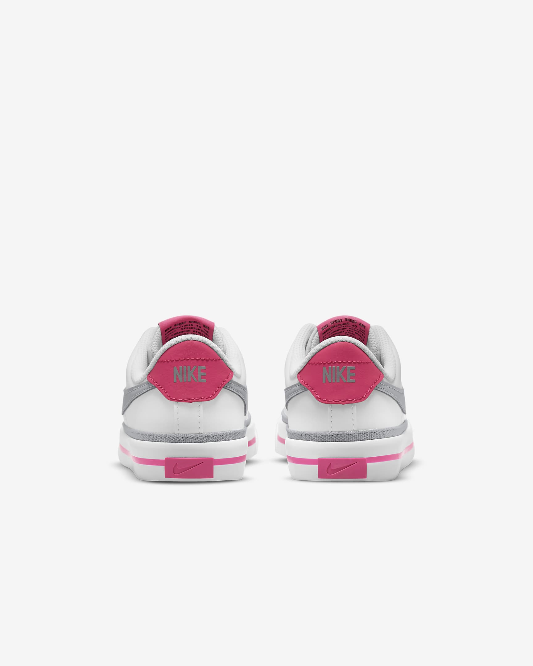 รองเท้าเด็กโต Nike Court Legacy - ขาว/Pink Prime/Kumquat/Light Smoke Grey