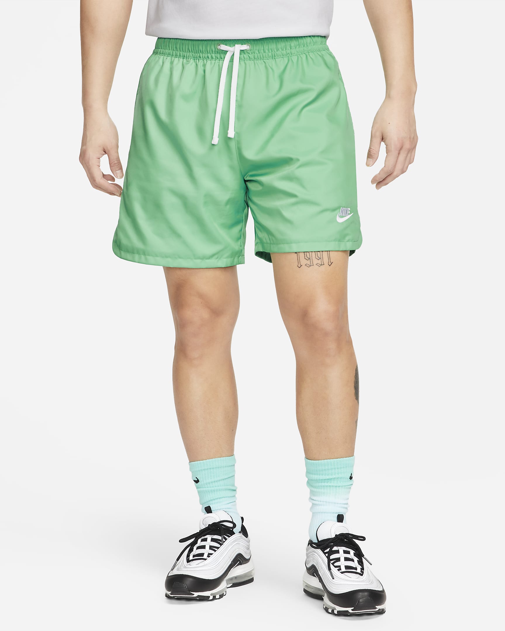 Nike Sportswear Sport Essentials Men's Woven Lined Flow Shorts - Spring Green/White