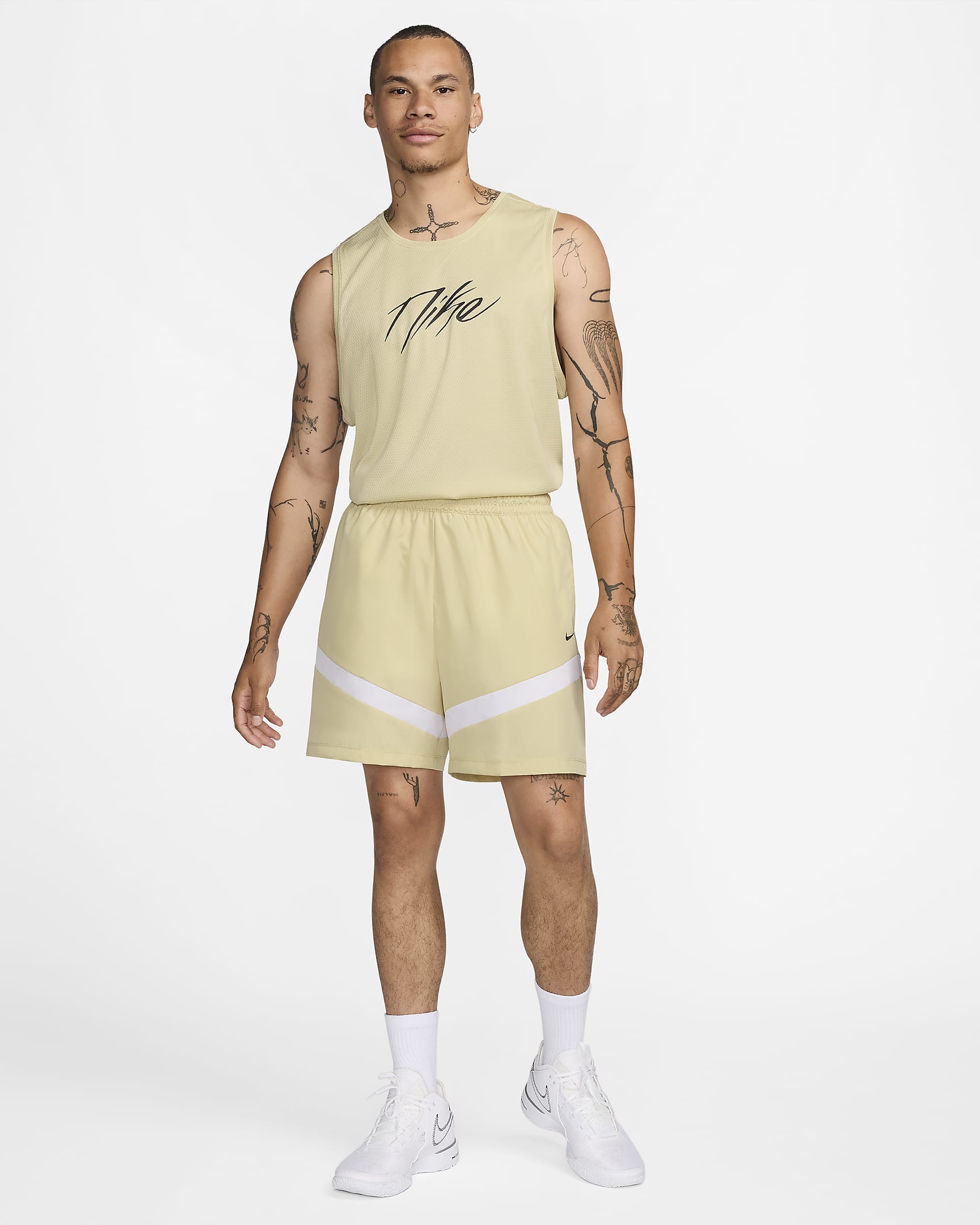 Nike Icon Dri-FIT 15 cm-es, szőtt férfi kosárlabdás rövidnadrág - Team Gold/Team Gold/Fehér/Fekete