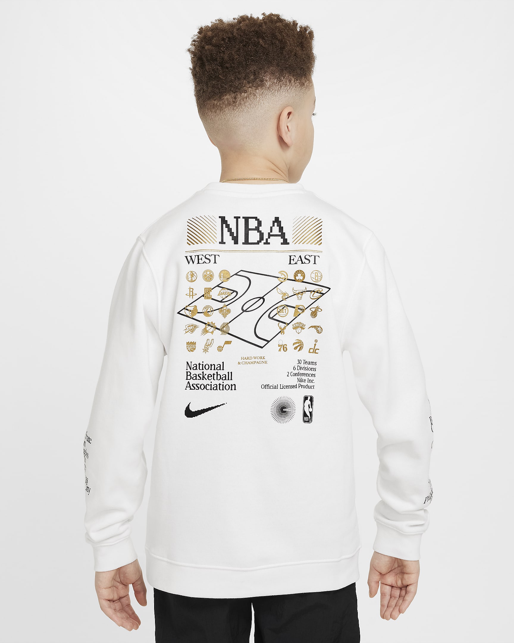 Camisola de gola redonda NBA Nike Dri-FIT Team 31 Standard Issue Júnior - Branco Summit