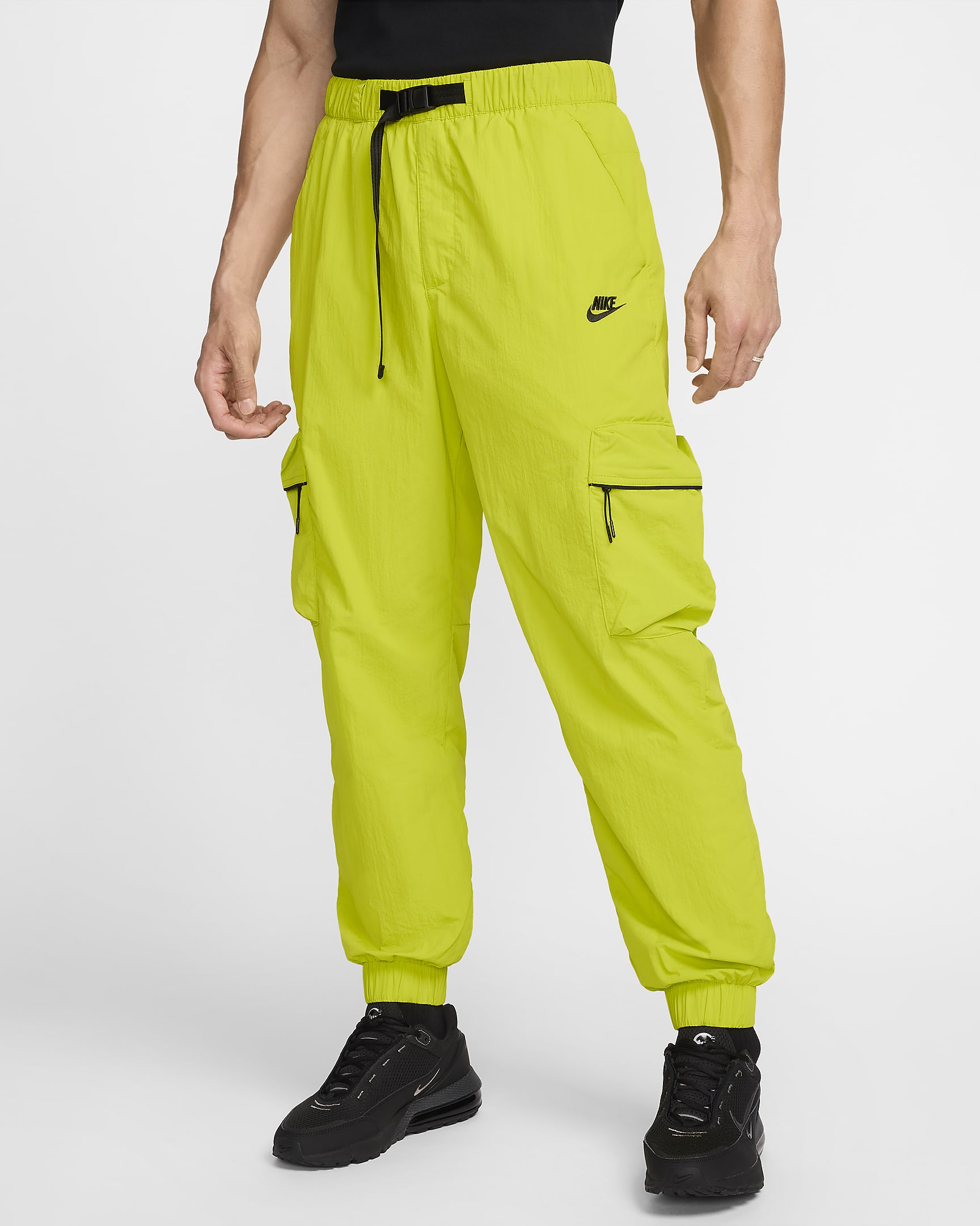 Nike Tech Men's Woven Cargo Trousers - Bright Cactus/Black