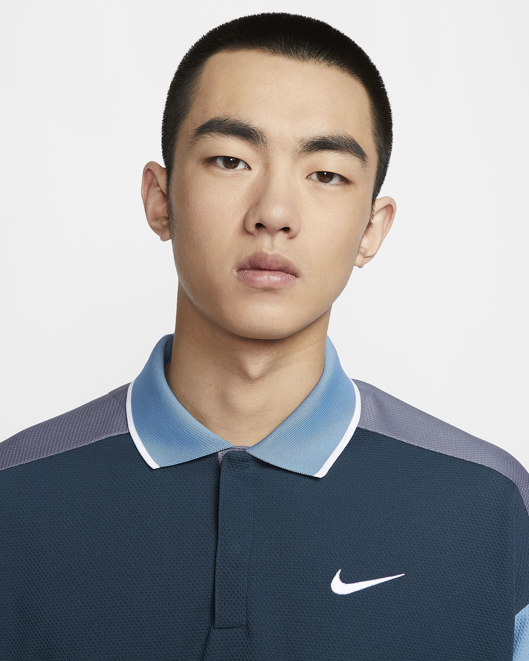 Nike Golf Club 男款 Dri-FIT 高爾夫球衫 - Armory Navy/Light Carbon/Aegean Storm/白色