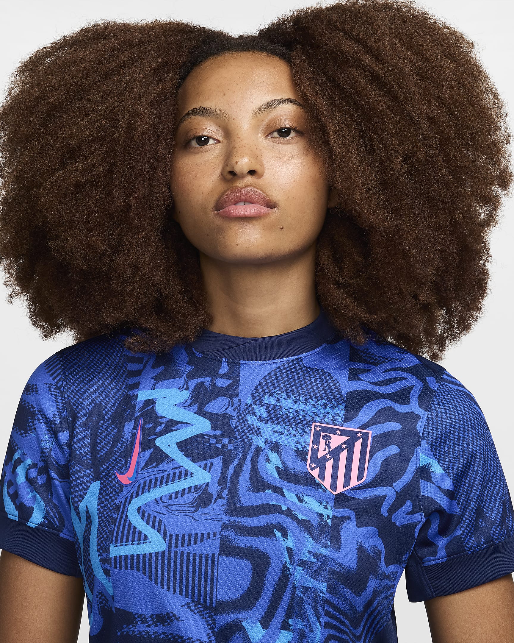 Atlético Madrid 2024/25 Stadium Derde Nike Dri-FIT replicavoetbalshirt voor dames - Blue Void/Pink Glow