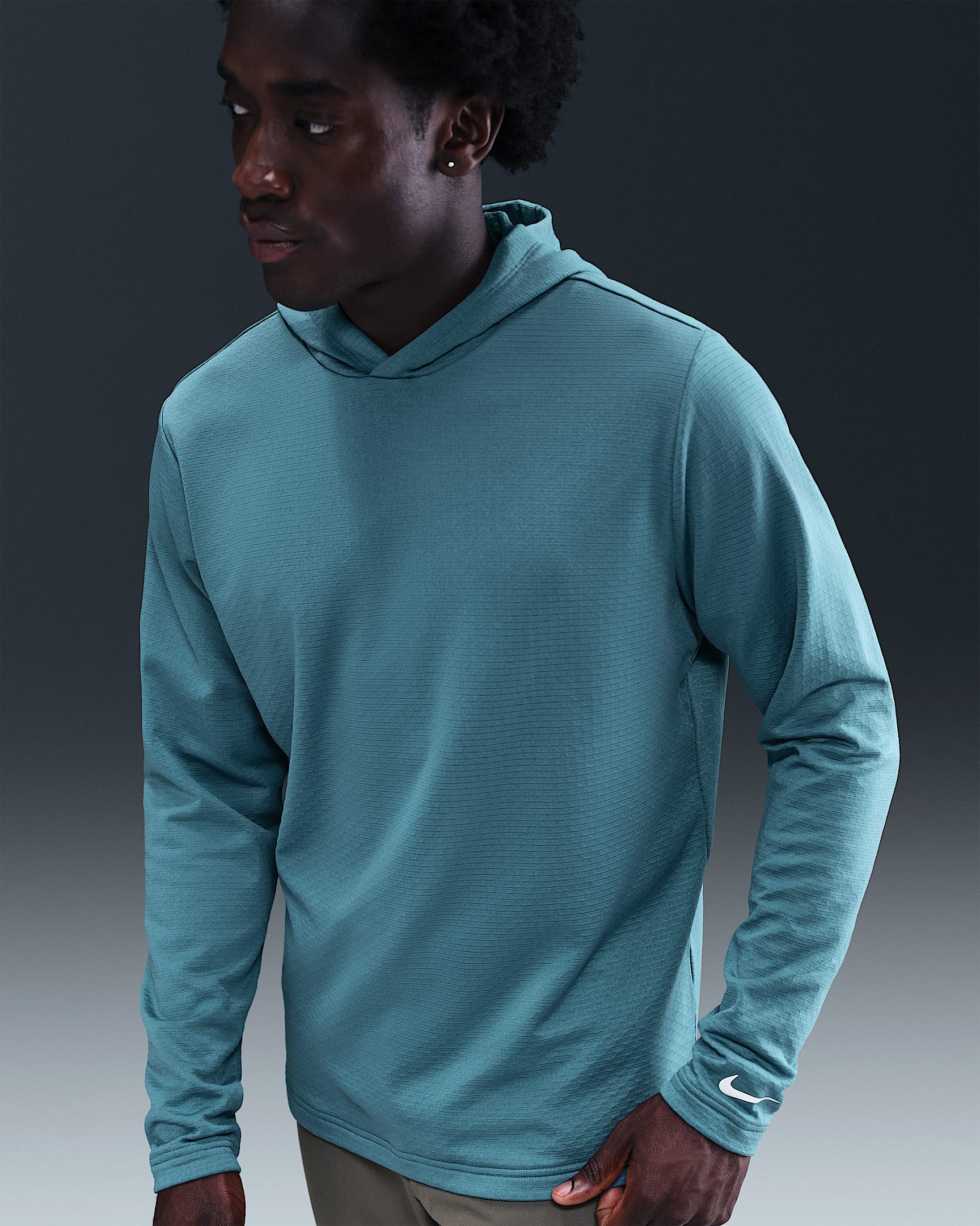 Nike Tour Dri-FIT Golf-Hoodie (Herren) - Smokey Blue/Pale Ivory