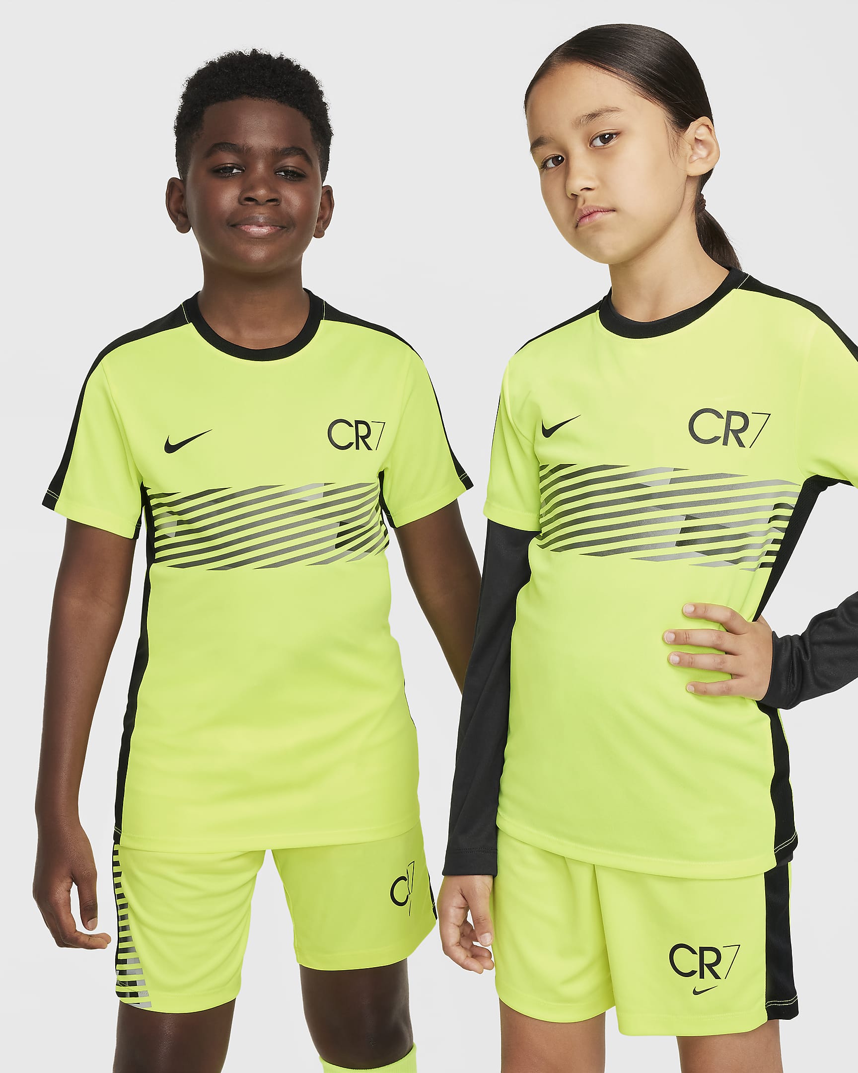 CR7 Academy Big Kids' Dri-FIT Soccer Top - Volt/Black/Black