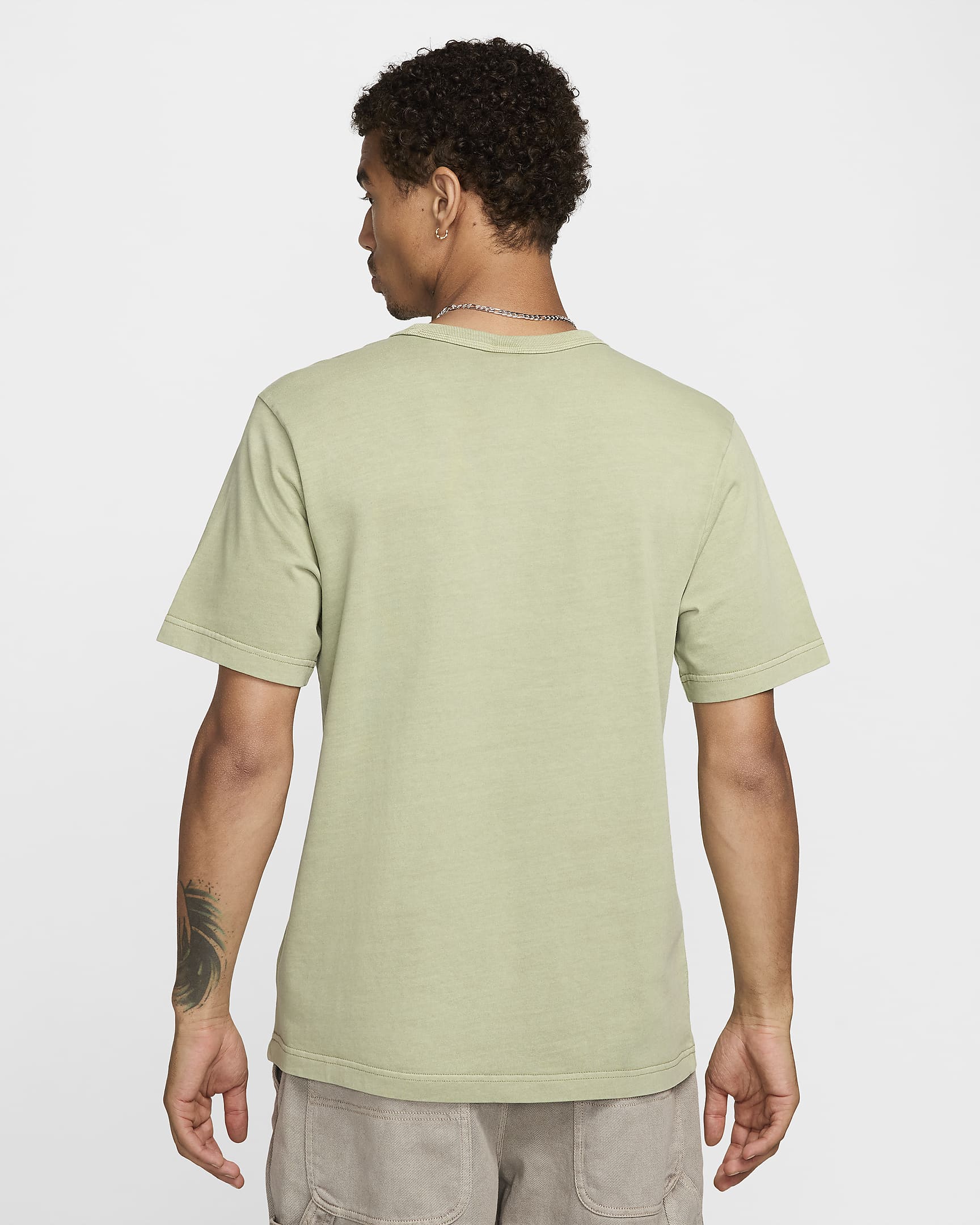 Nike Life Kurzarm-Strickoberteil für Herren - Oil Green/Oil Green