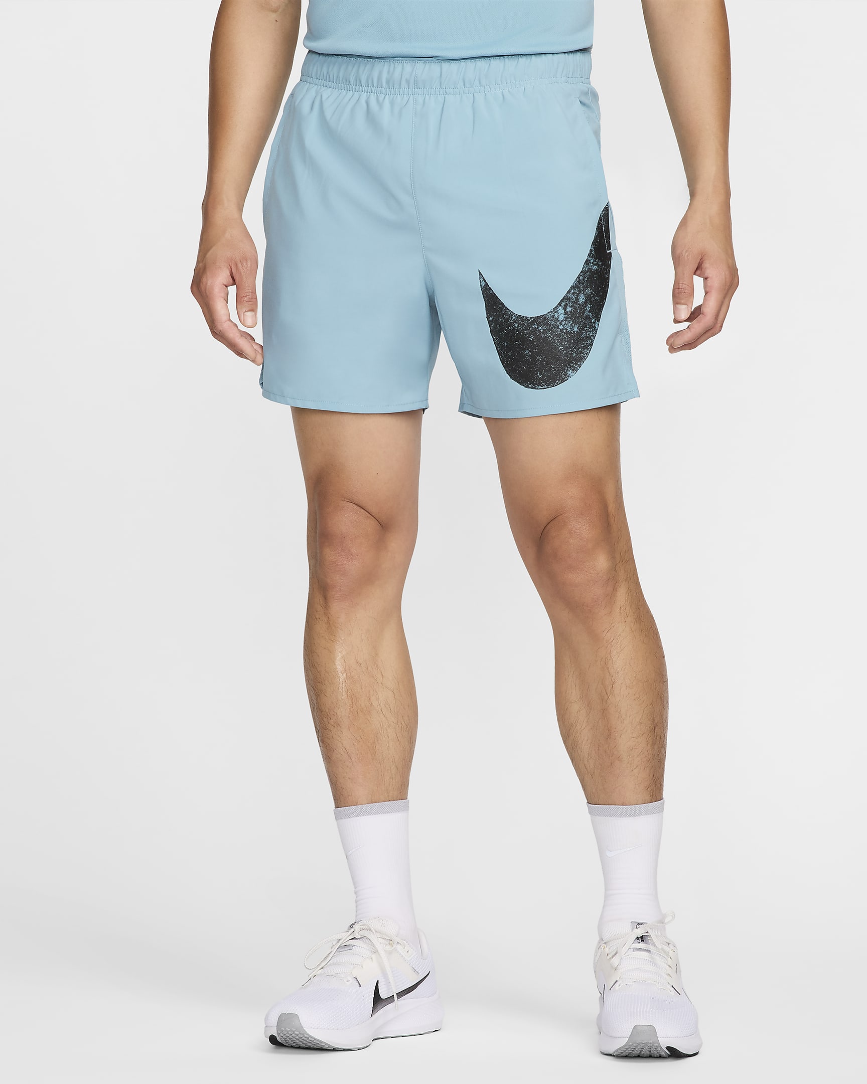 Nike Challenger Swoosh Men's 12.5cm (approx.) Dri-FIT Running Shorts - Denim Turquoise/Denim Turquoise/Black/Black