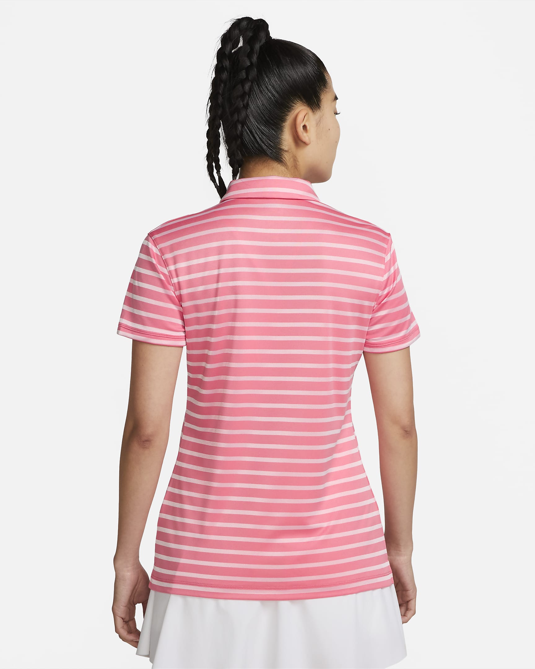 Nike Dri-FIT Victory Women's Striped Golf Polo - Sea Coral/White