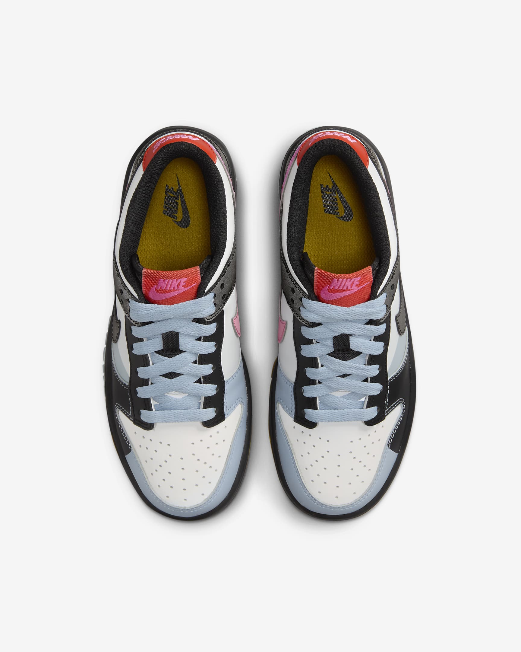 Nike Dunk Low SE Older Kids' Shoes - Summit White/Black/Playful Pink/Light Armoury Blue