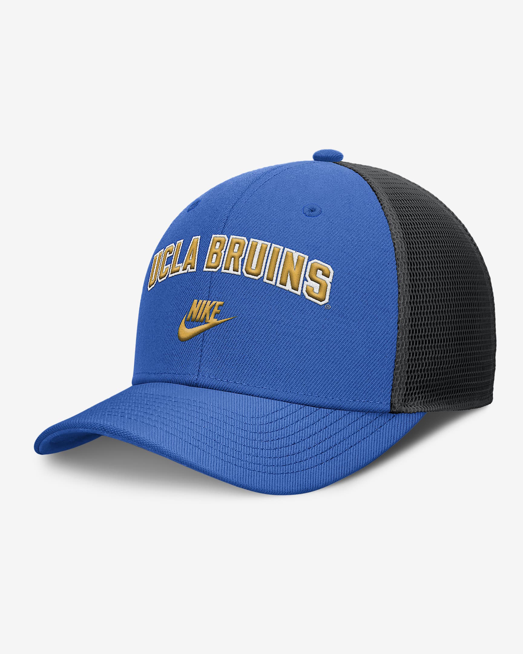 UCLA Legacy Arch Rise Men's Nike Dri-FIT College Trucker Adjustable Hat - Blue