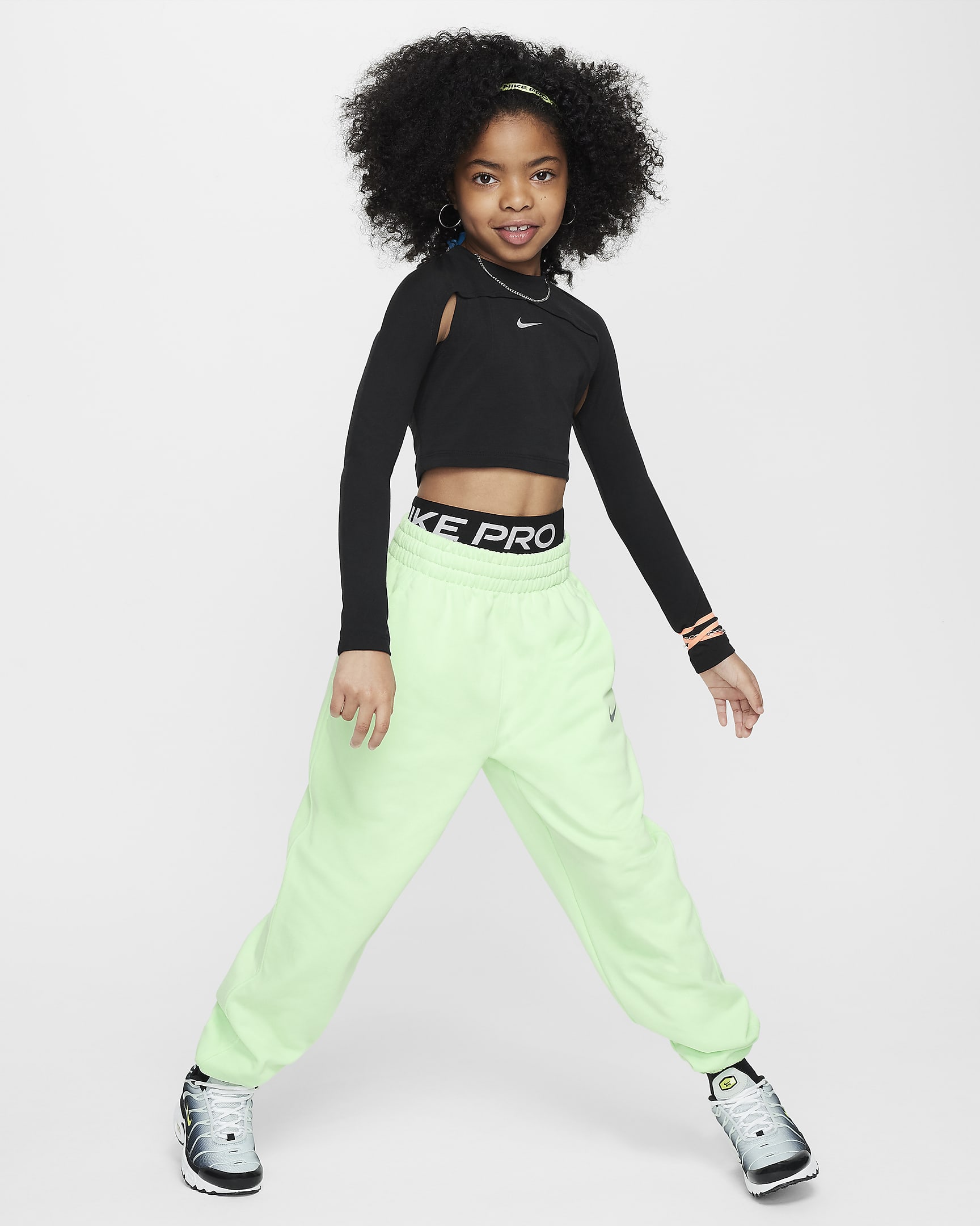 Joggers de tejido Fleece Dri-FIT holgados para niña talla grande Nike Sportswear - Verde vapor