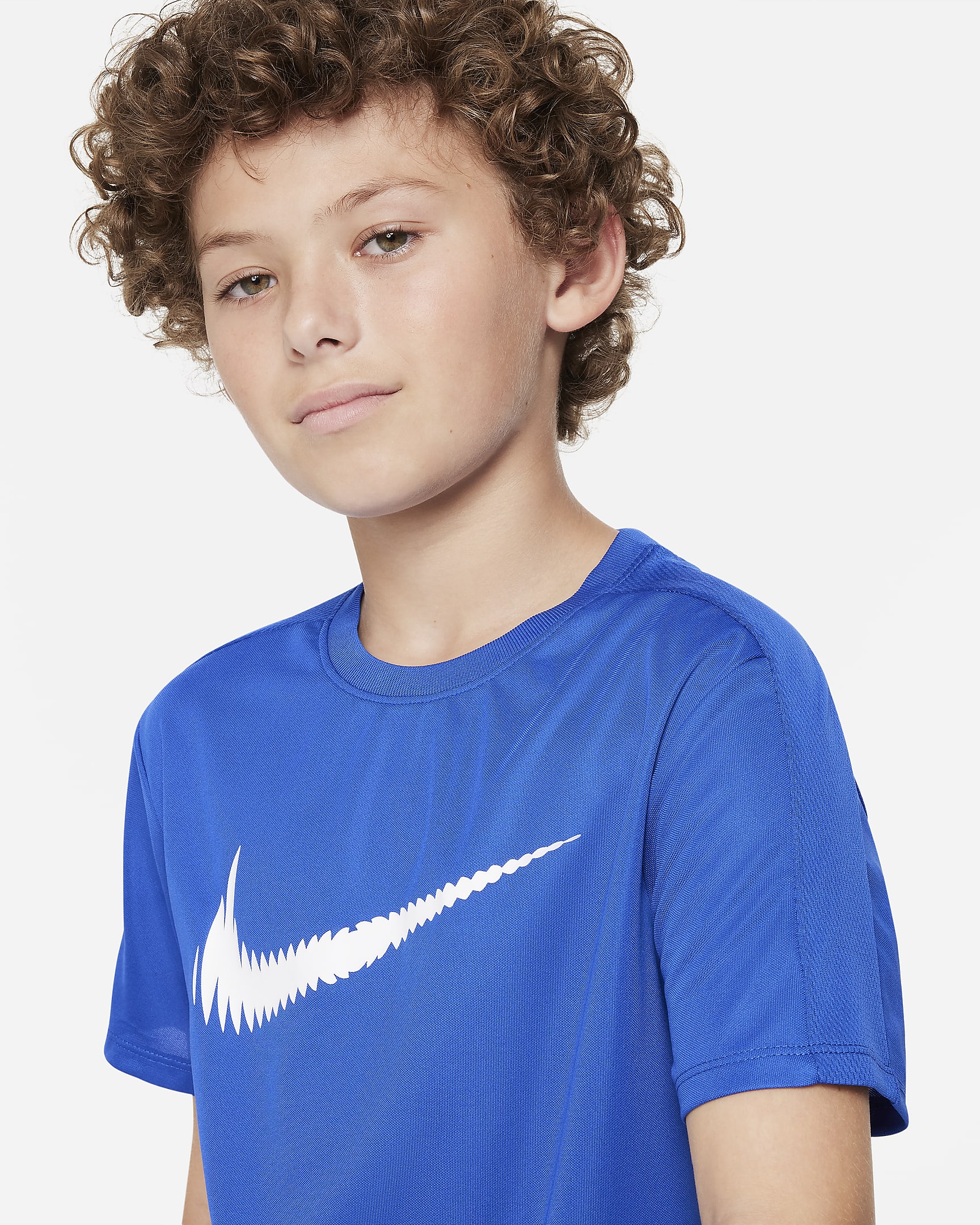 Nike Trophy23 Older Kids' Dri-FIT Short-Sleeve Top - Game Royal/White