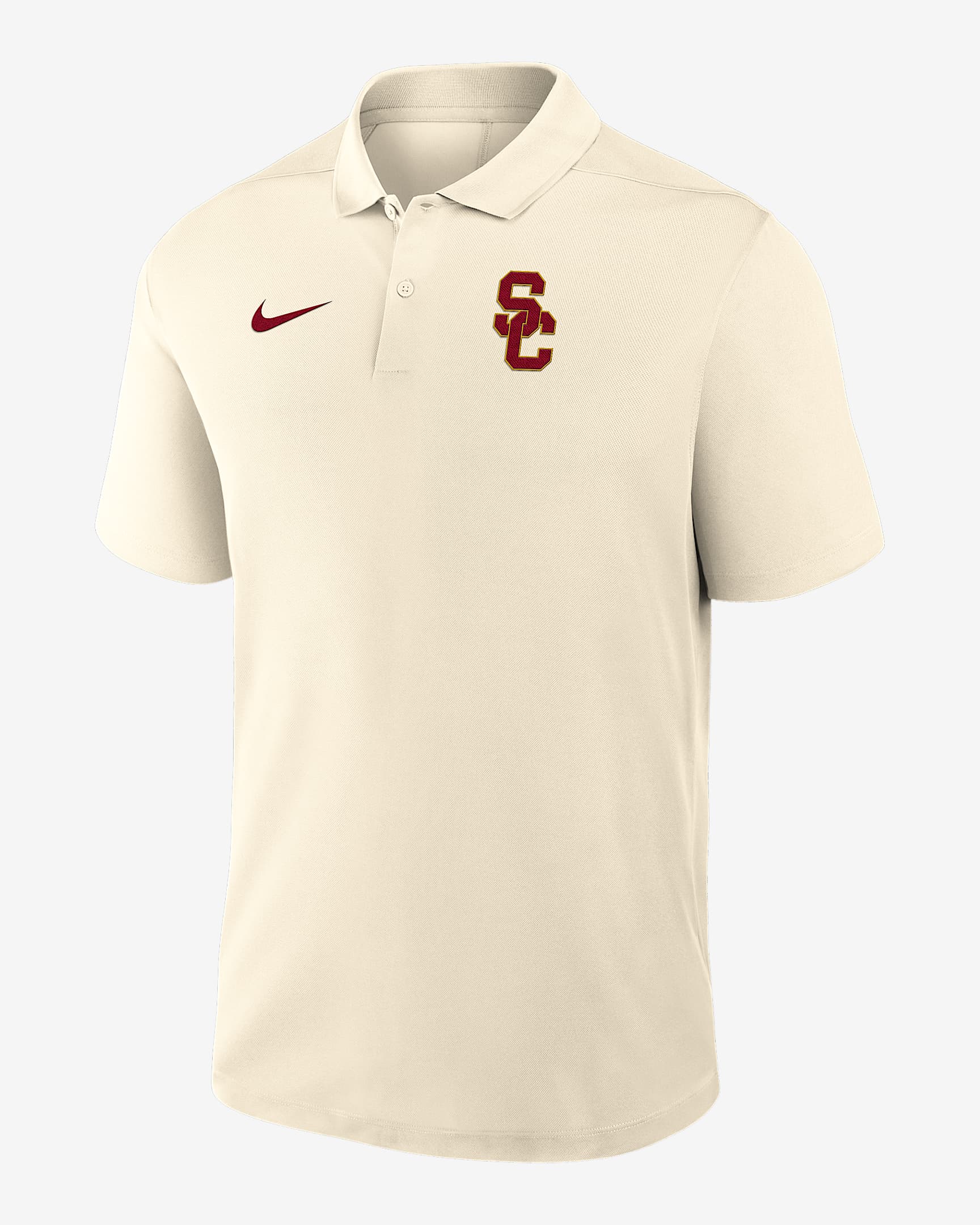 USC Victory Primary Logo Men's Nike Dri-FIT College Polo - Tan/Beige