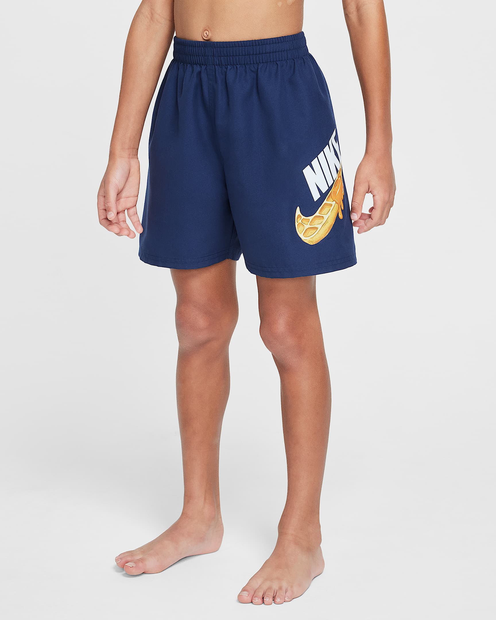 Nike Swim Breaker Older Kids' (Boys') 10cm (approx.) Brief-Lined Volley Shorts - Midnight Navy/Coconut Milk/White/White