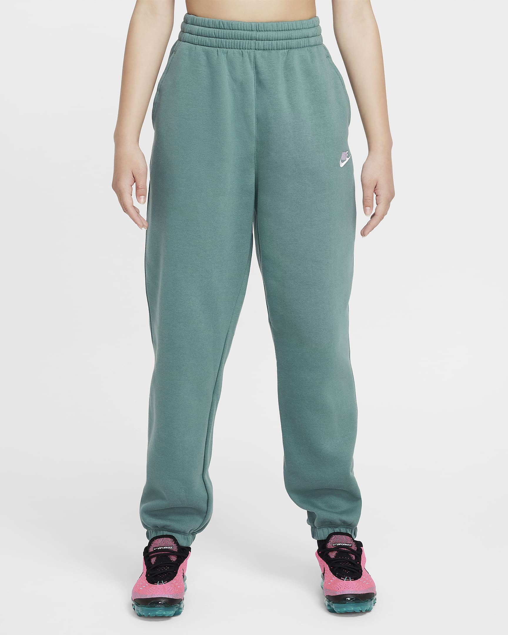 Nike Sportswear Club Fleece Older Kids' Loose Trousers - Bicoastal/Bicoastal/White