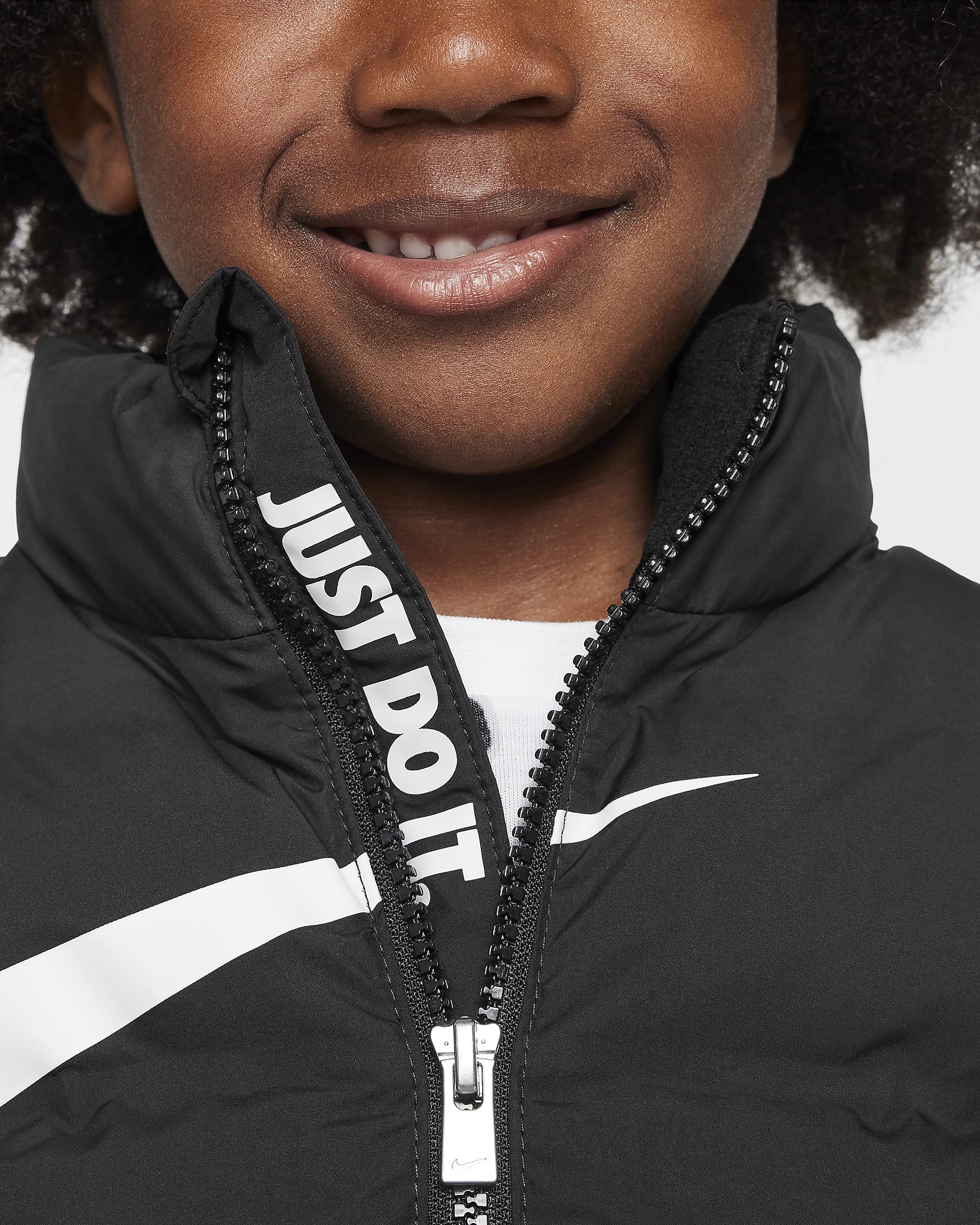 Nike Toddler Wrapped Swoosh Debossed Quilted Jacket - Black