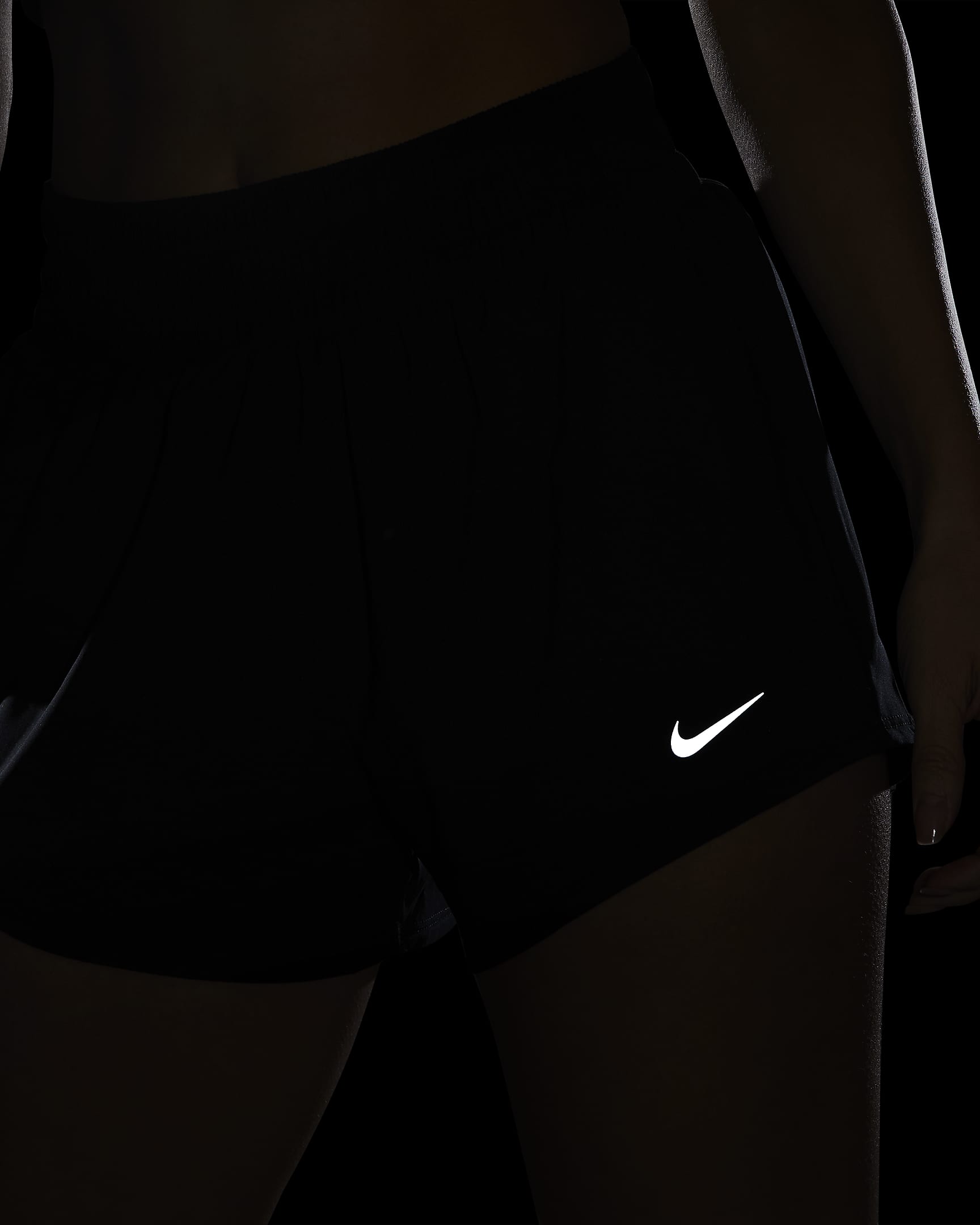 Nike Dri-FIT One Women's Mid-rise 8cm (approx.) Brief-Lined Shorts - Black