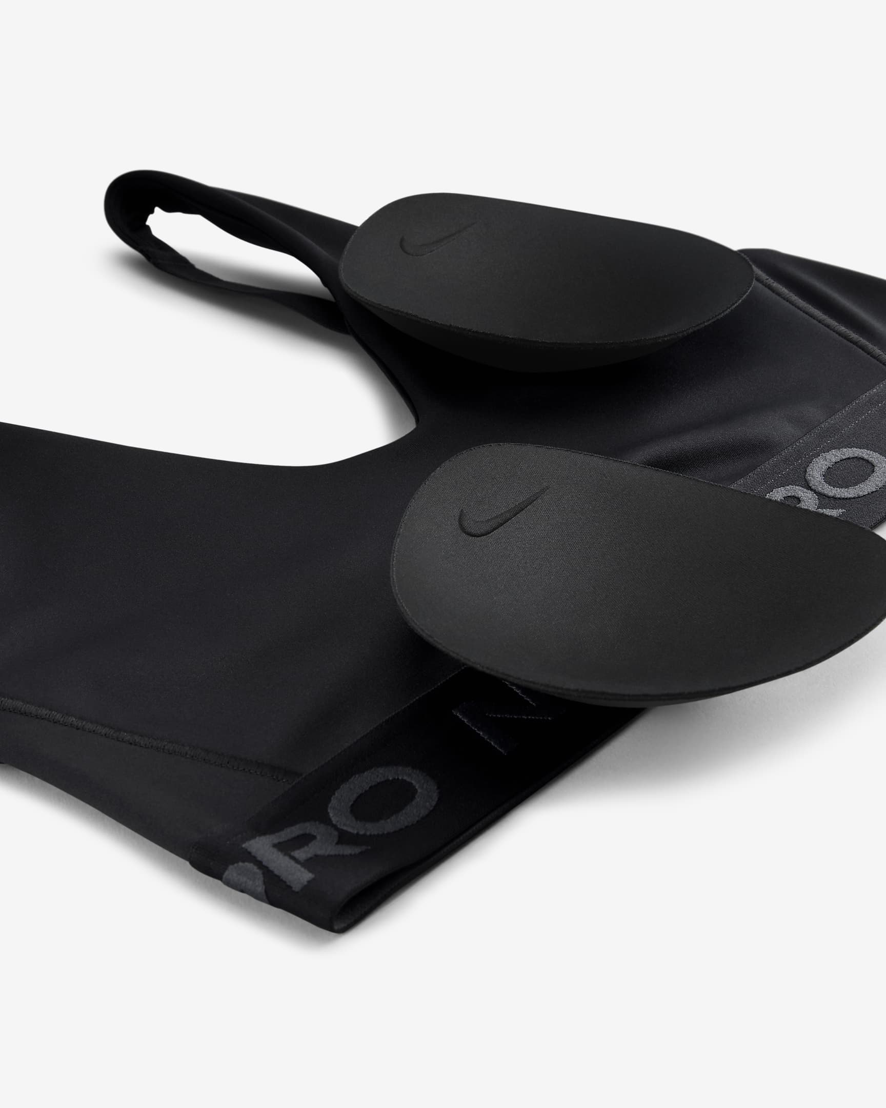 Nike Pro Indy Plunge polstret sports-BH med middels støtte til dame - Svart/Anthracite/Hvit