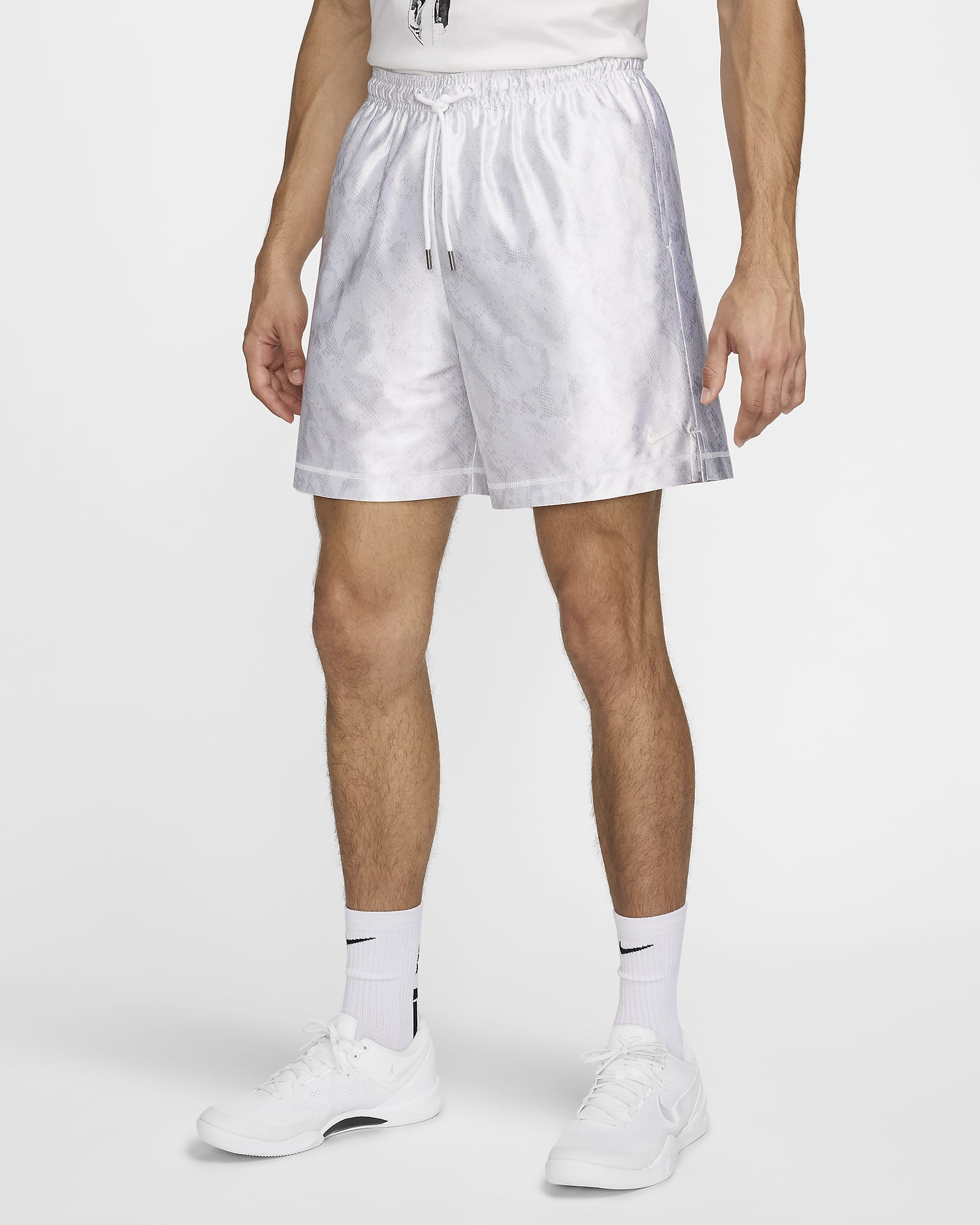 KB Men's 15cm (approx.) Nike Dri-FIT Standard Issue Reversible Basketball Shorts - White/White/Summit White