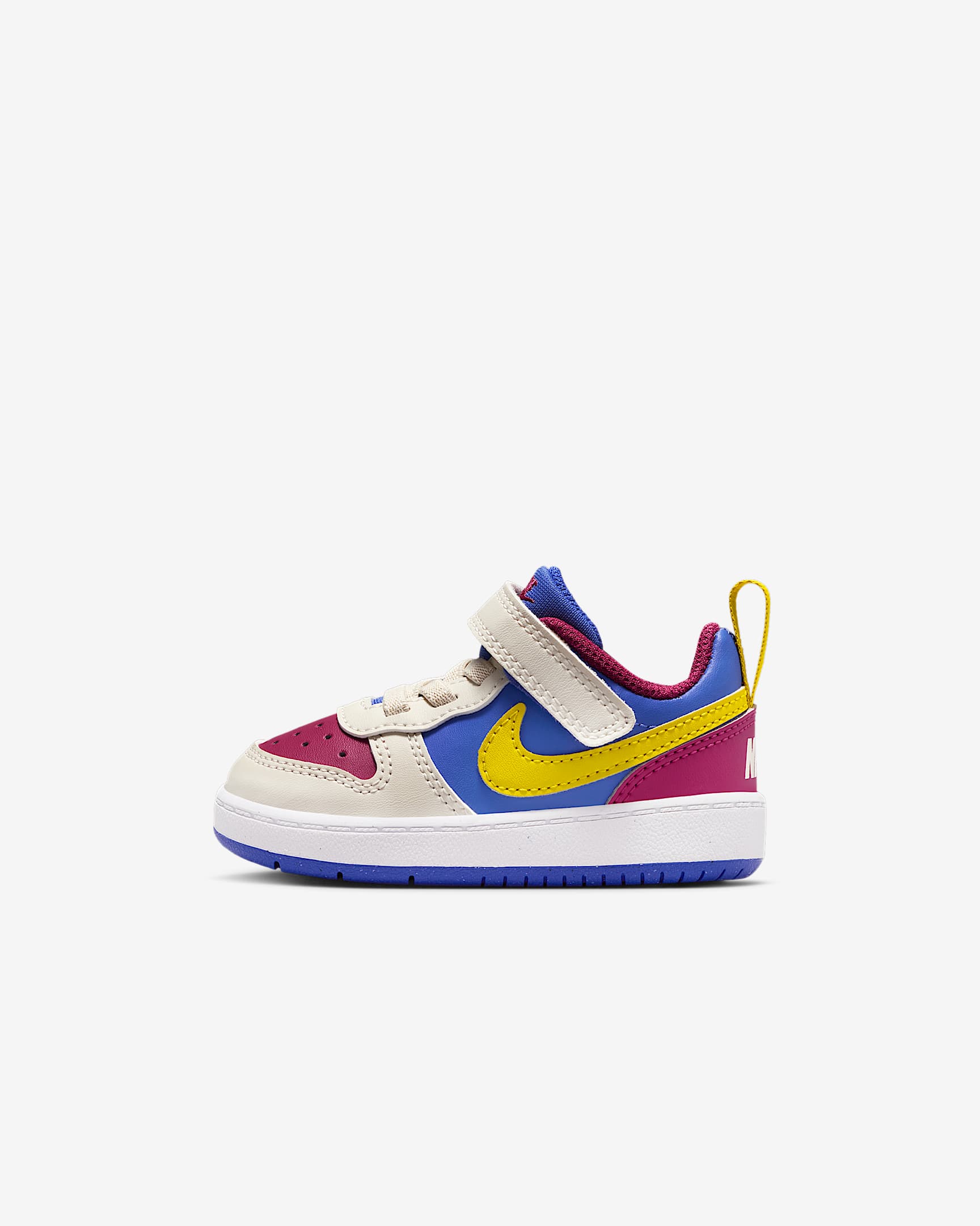 Tenis para bebé e infantil Nike Court Borough Low Recraft - Remolacha dulce/Perla suave/Azul cometa/Limón brillante