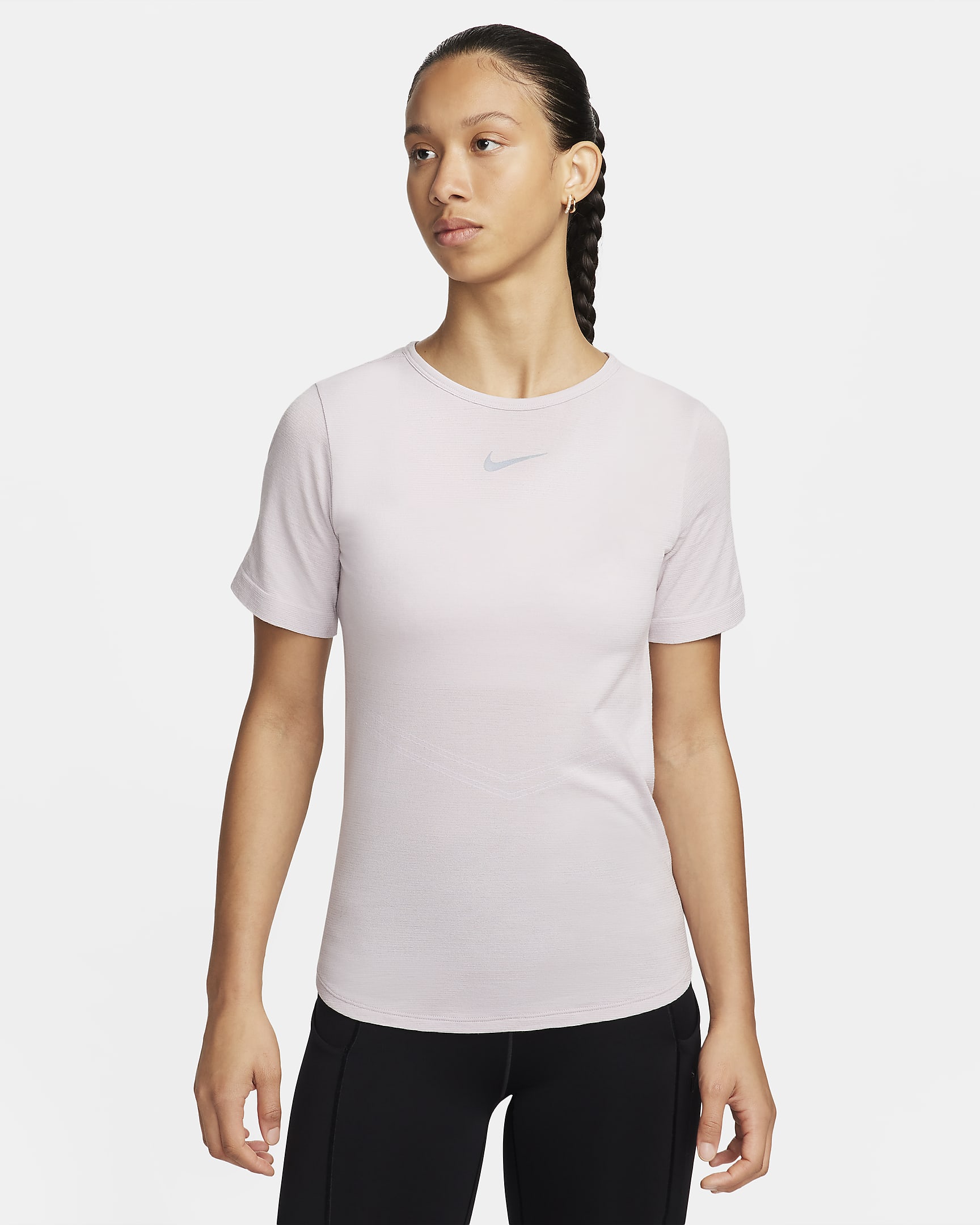 Nike Swift Wool Women's Dri-FIT Short-Sleeve Running Top - Platinum Violet