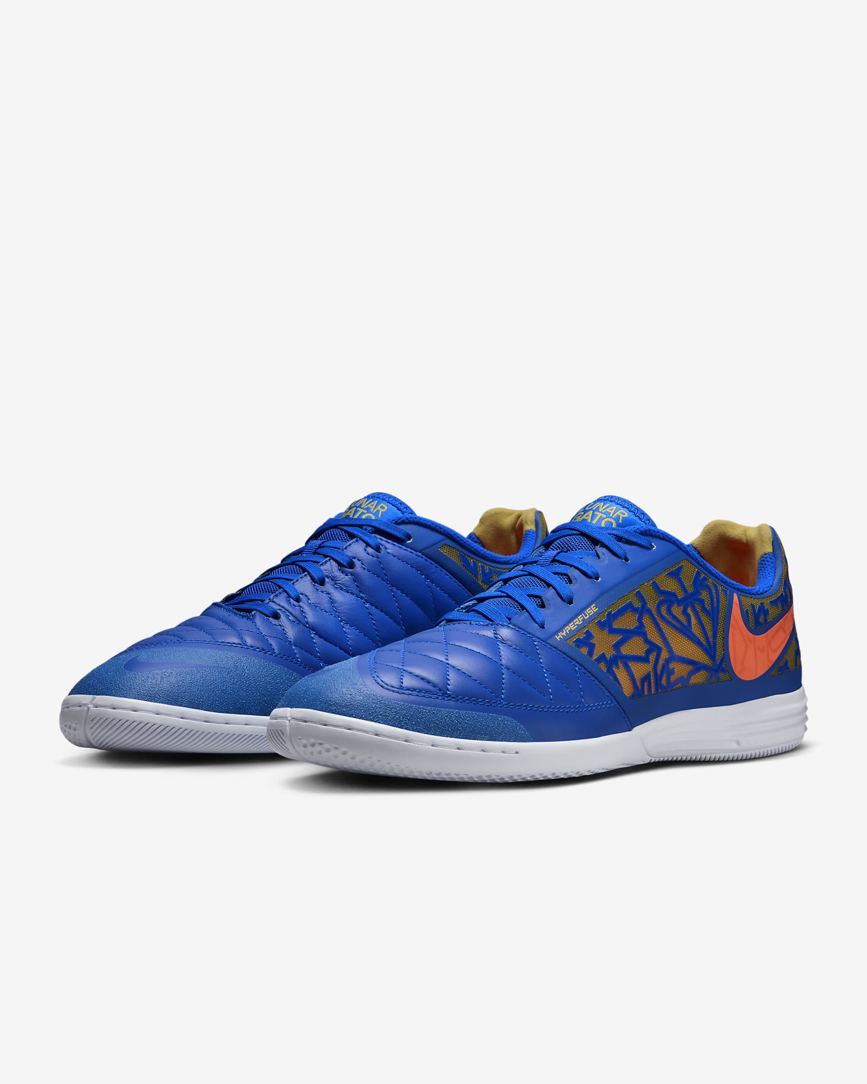 Nike Lunar Gato 2 IC Low-Top Football Shoes - Racer Blue/Hyper Crimson