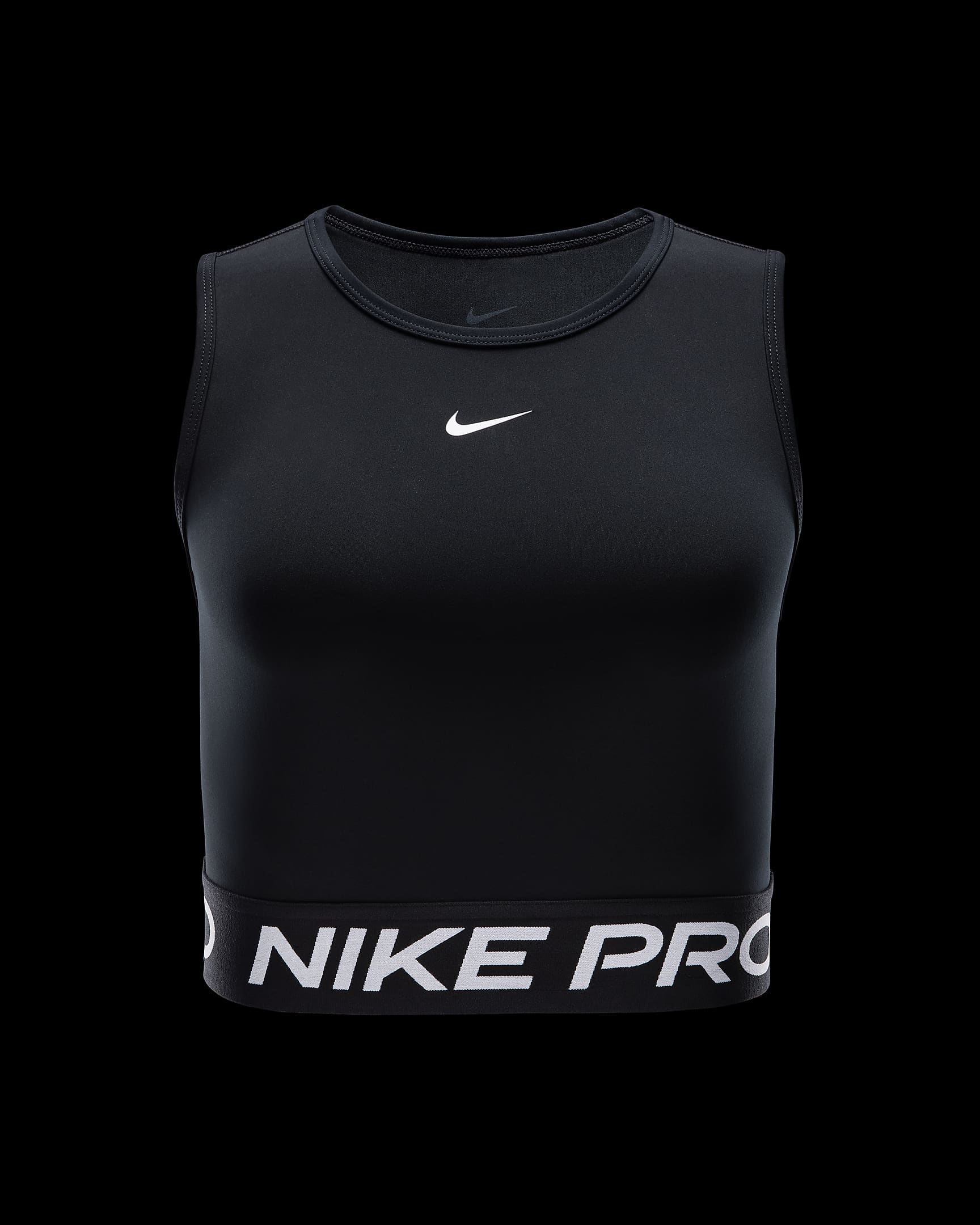 Débardeur court Nike Pro Dri-FIT pour femme - Noir/Blanc