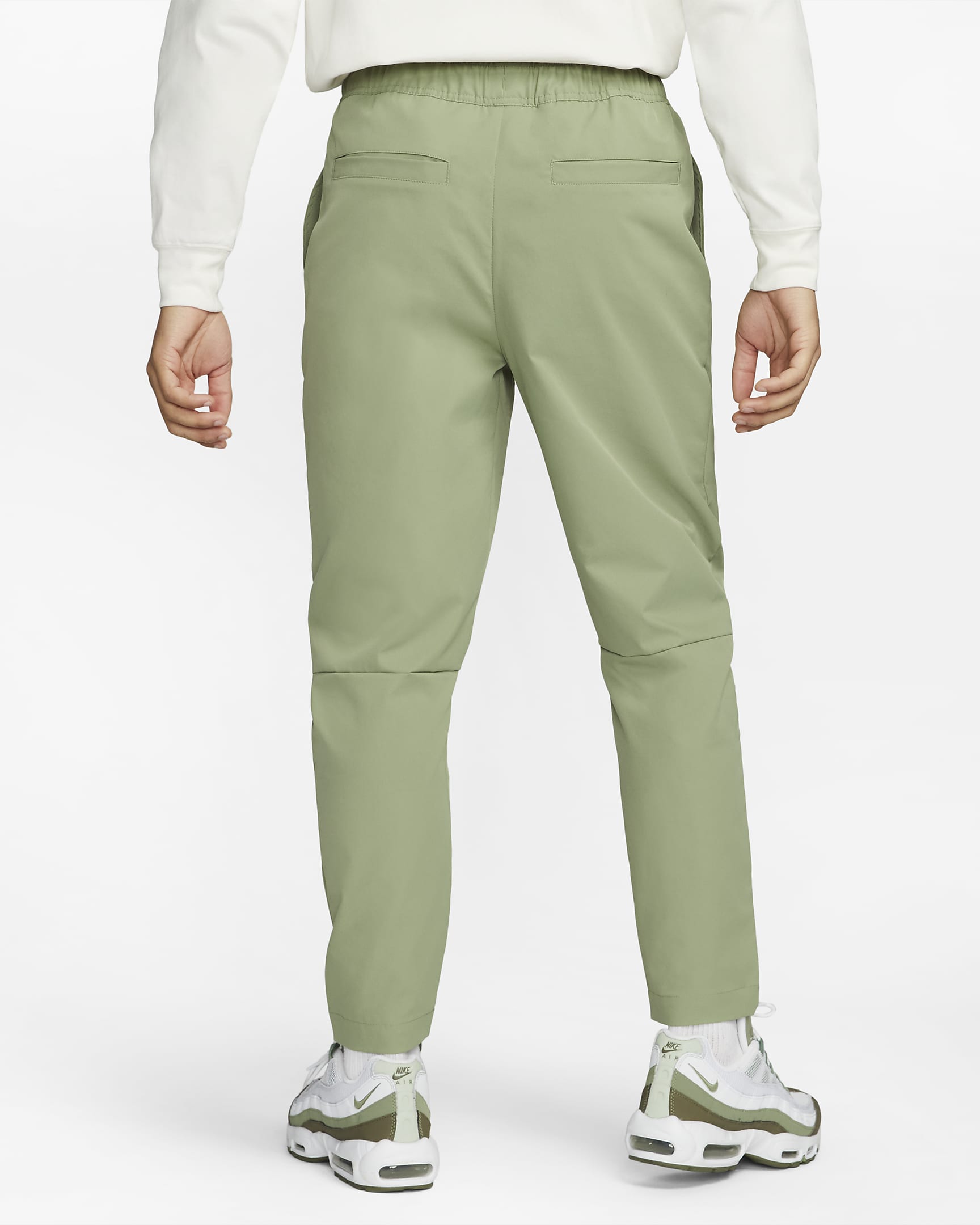 Nike Club Men's Woven Tapered Leg Pants - Oil Green/White