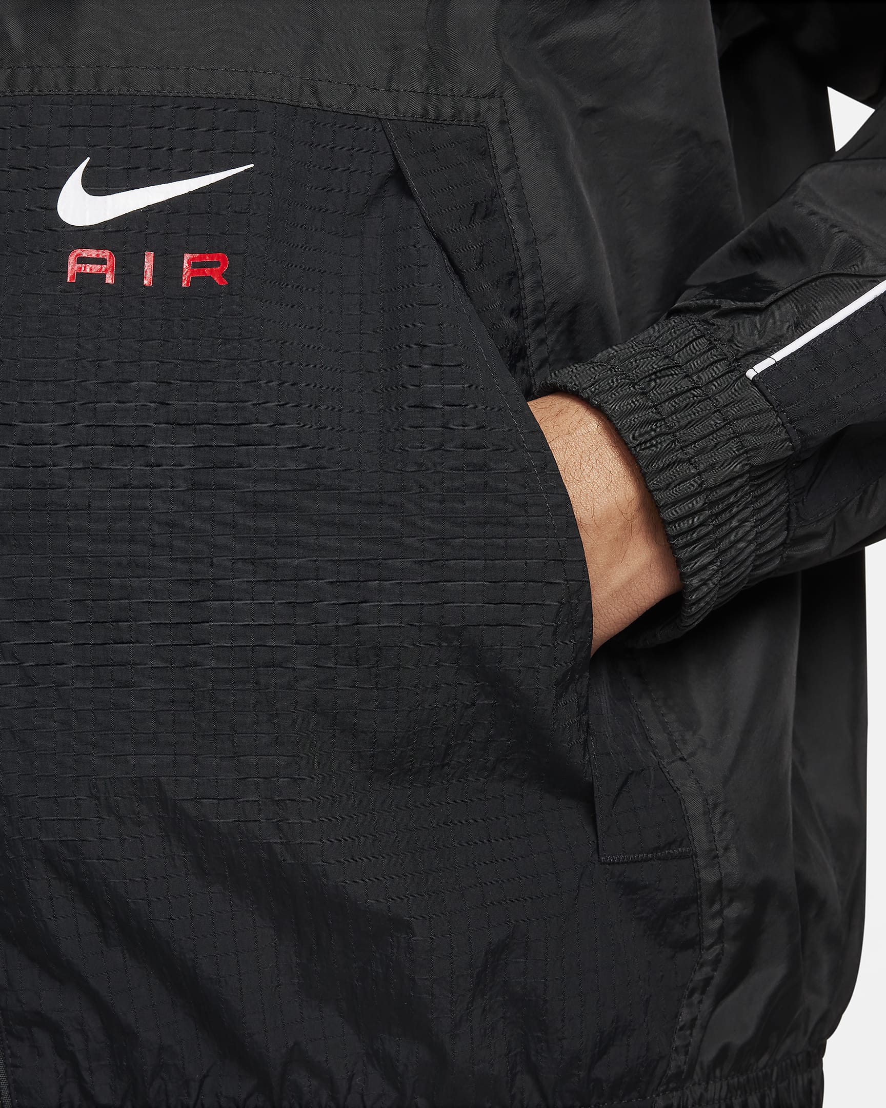 Track jacket in tessuto Nike Air – Uomo - Nero/University Red