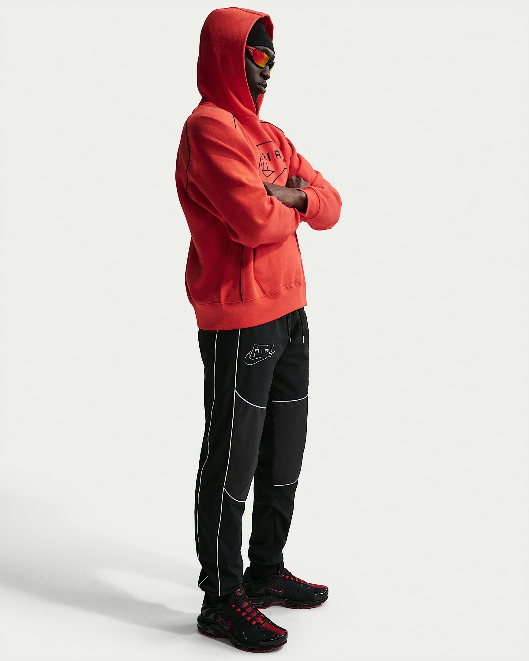 Pants de estilo funcional híbridos Nike Air para hombre - Negro/Negro/Blanco