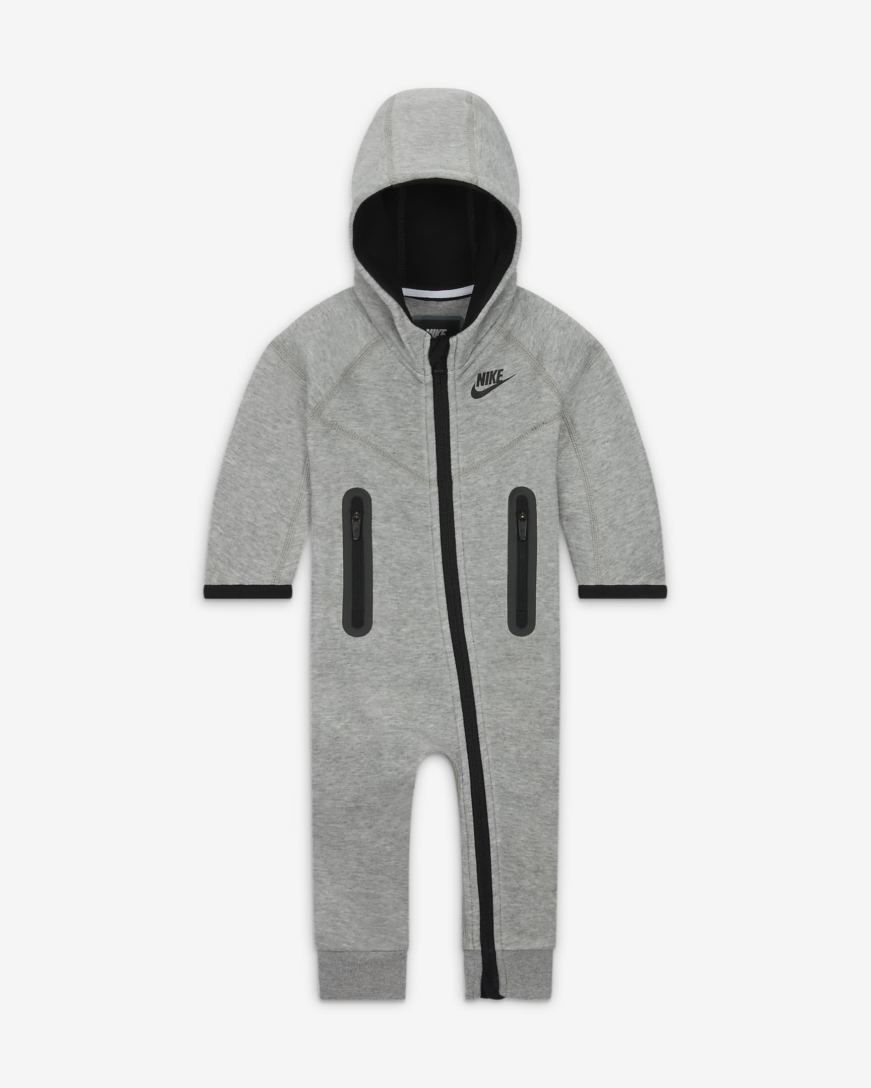 Nike Sportswear Tech Fleece Hooded Overalls Baby Overalls - Dark Grey Heather