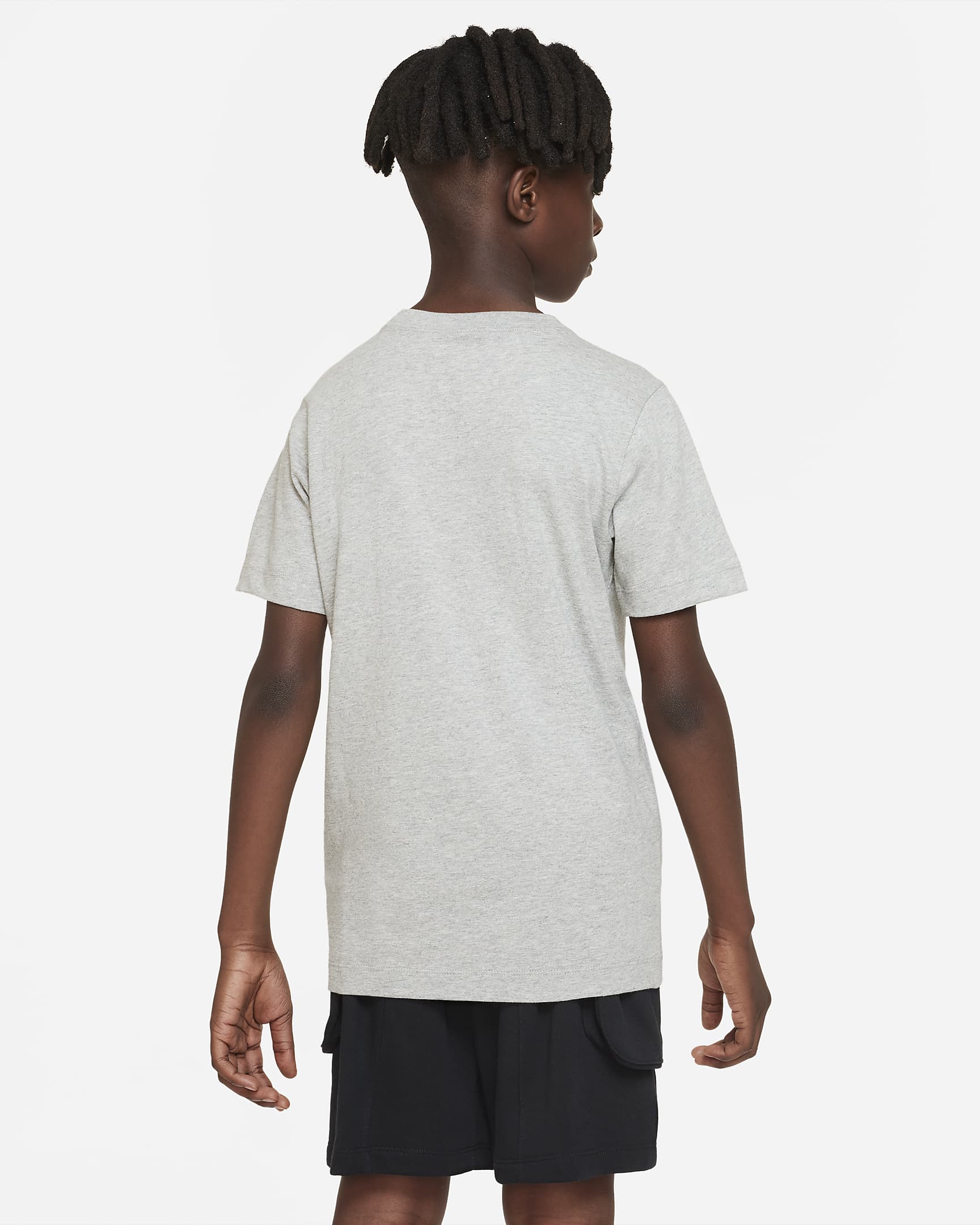 Nike Sportswear Older Kids' (Boys') T-Shirt - Dark Grey Heather/Black