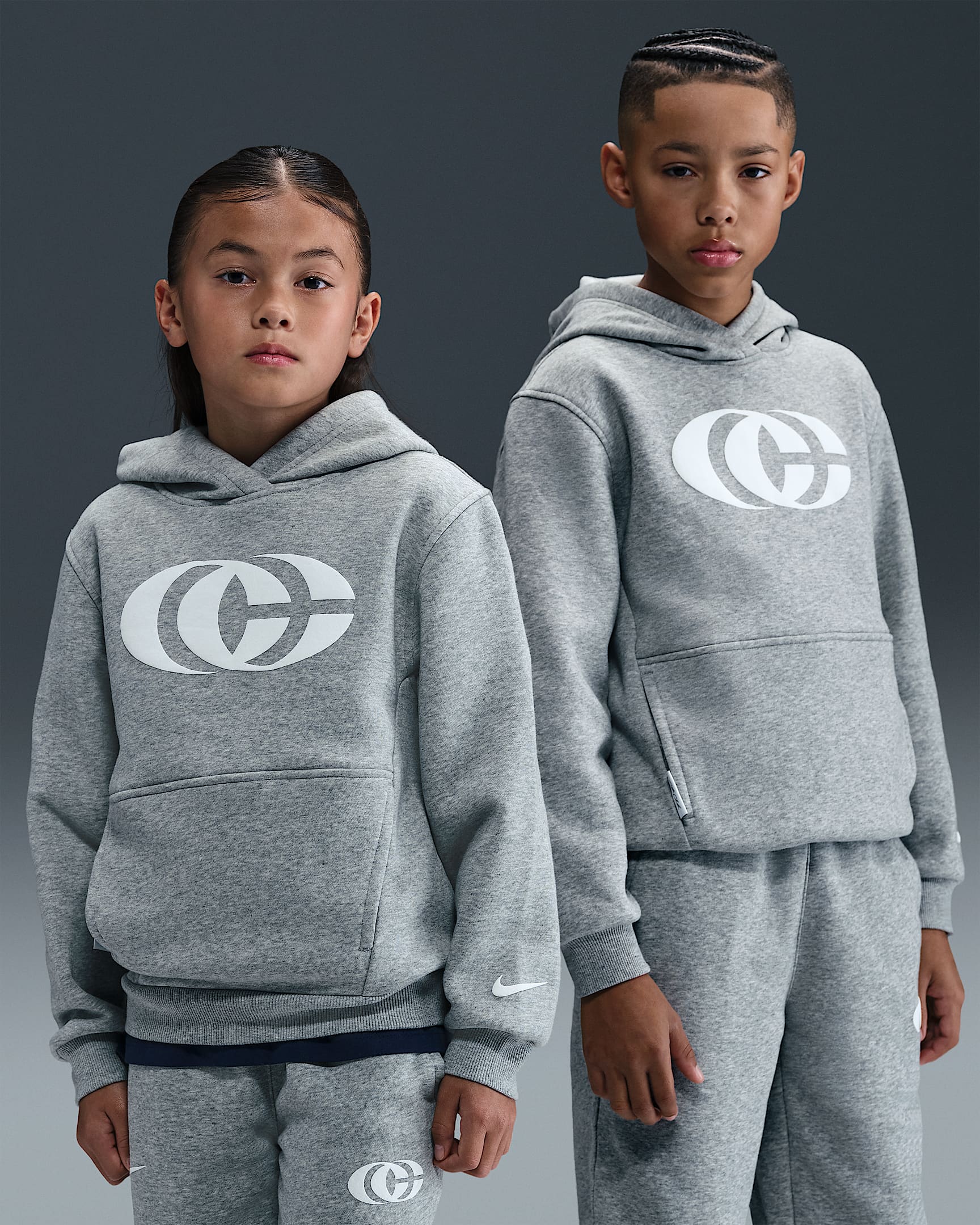 Caitlin Clark Big Kids' Fleece Pullover Hoodie - Dark Grey Heather/White/White