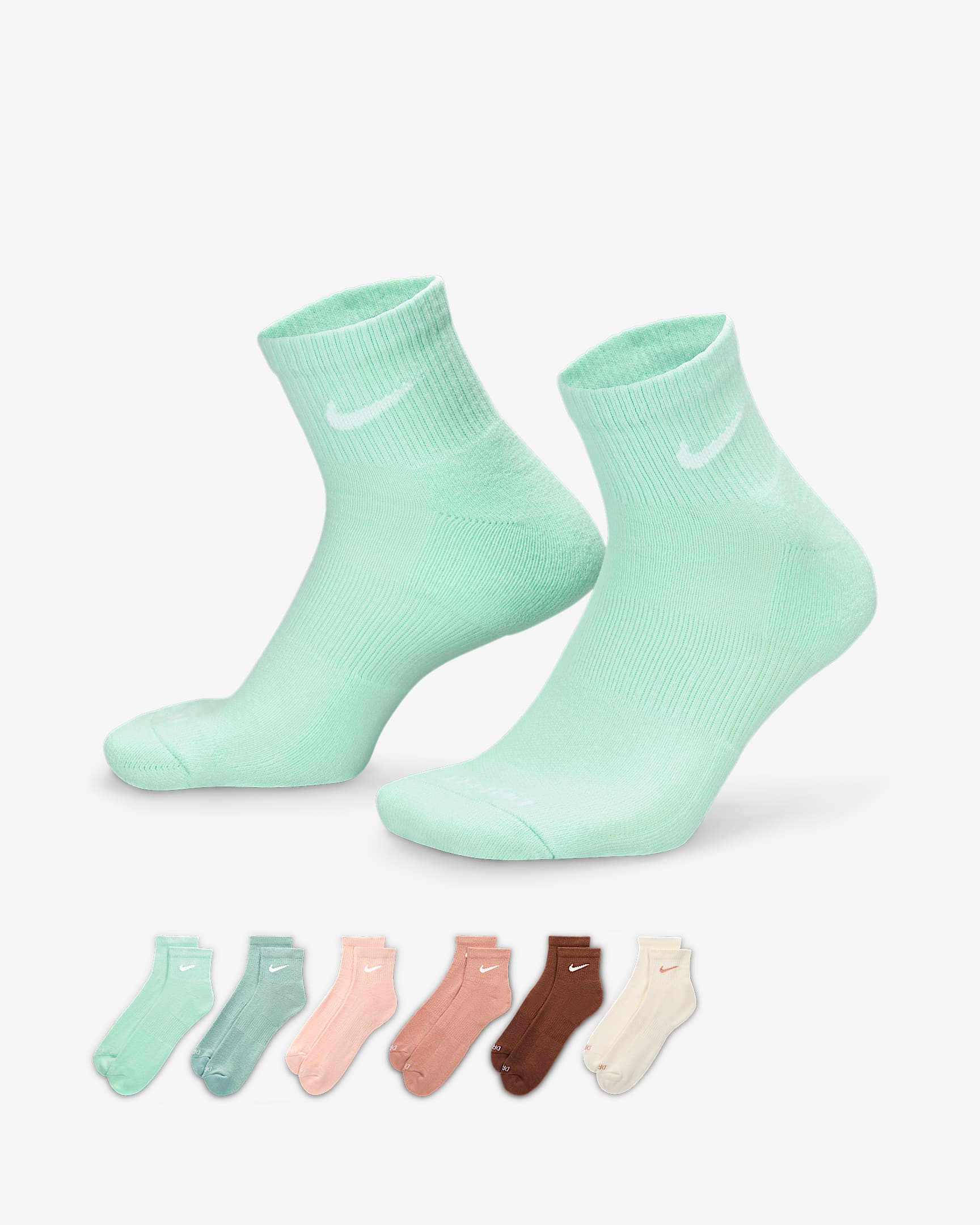 Nike Everyday Plus Cushioned Training Ankle Socks (6 Pairs) - Multi-Color