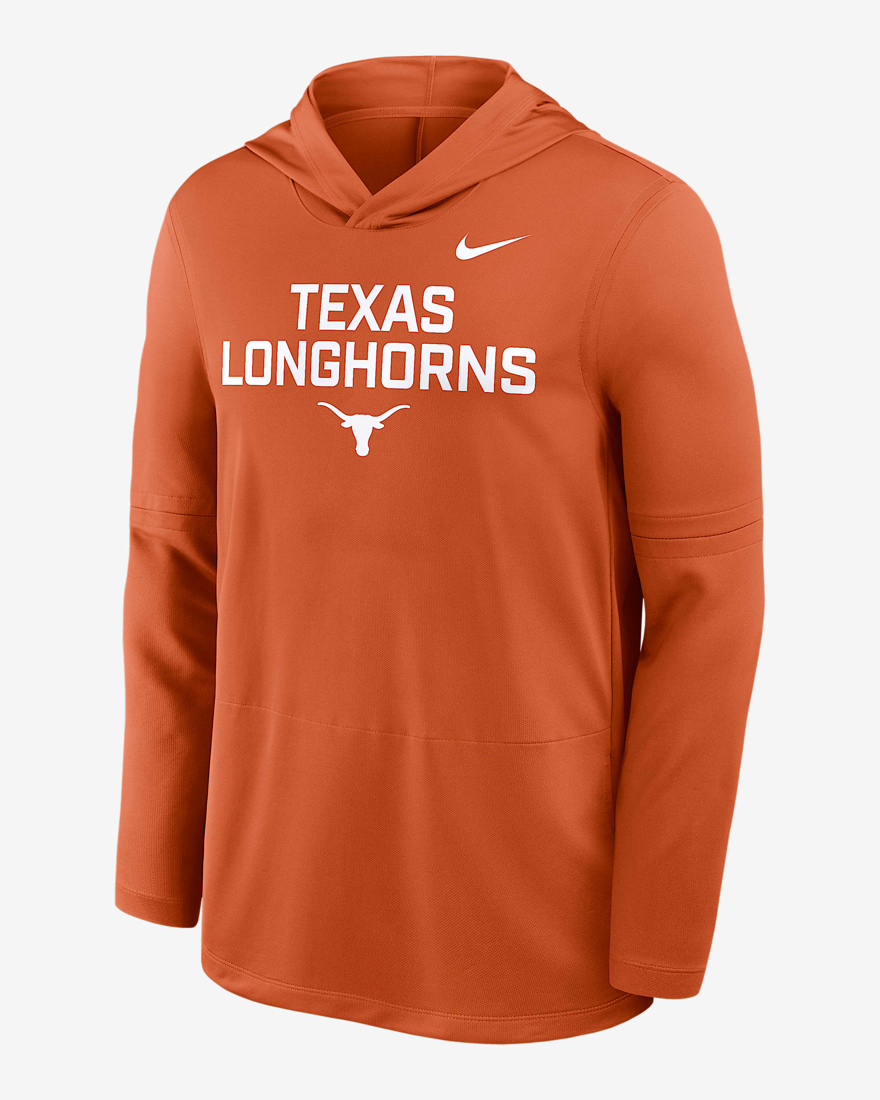 Playera de manga larga universitaria Nike Dri-FIT con gorro para hombre Texas Sideline - Naranja quemado