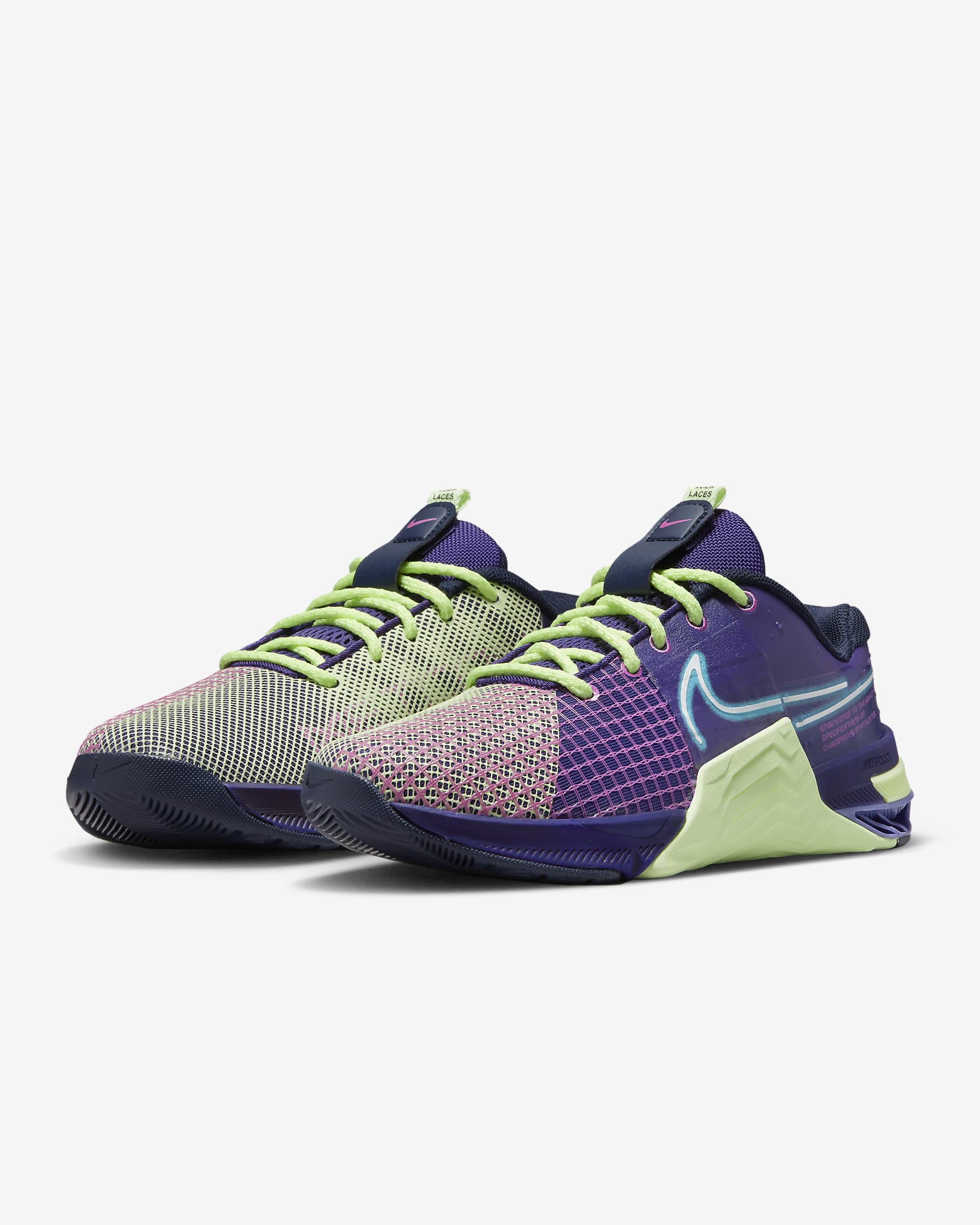 Nike Metcon 8 AMP Women's Training Shoes - Deep Purple/Barely Volt/Blackened Blue/Baltic Blue