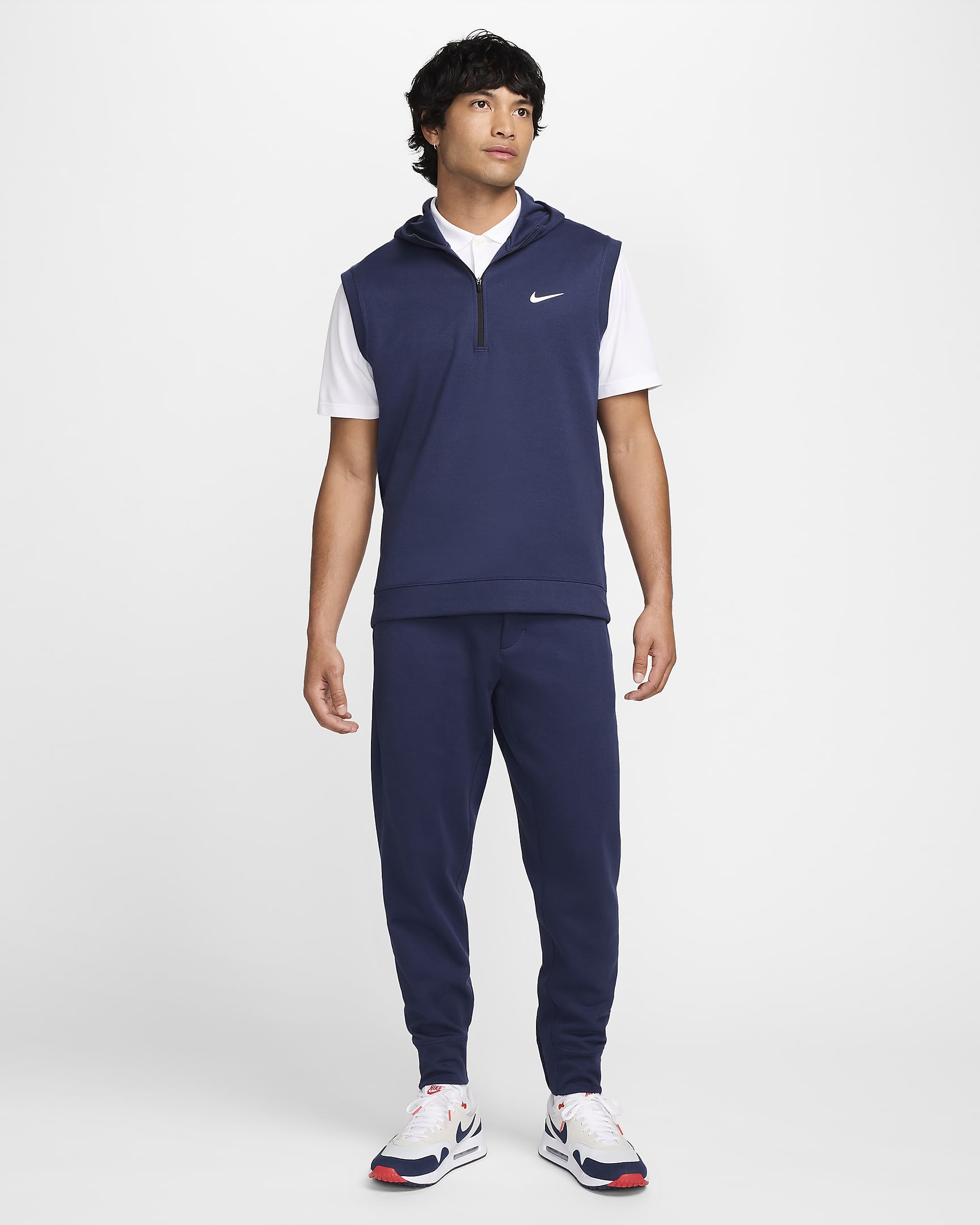 Smanicato da golf con cappuccio Nike Tour – Uomo - Midnight Navy/Bianco