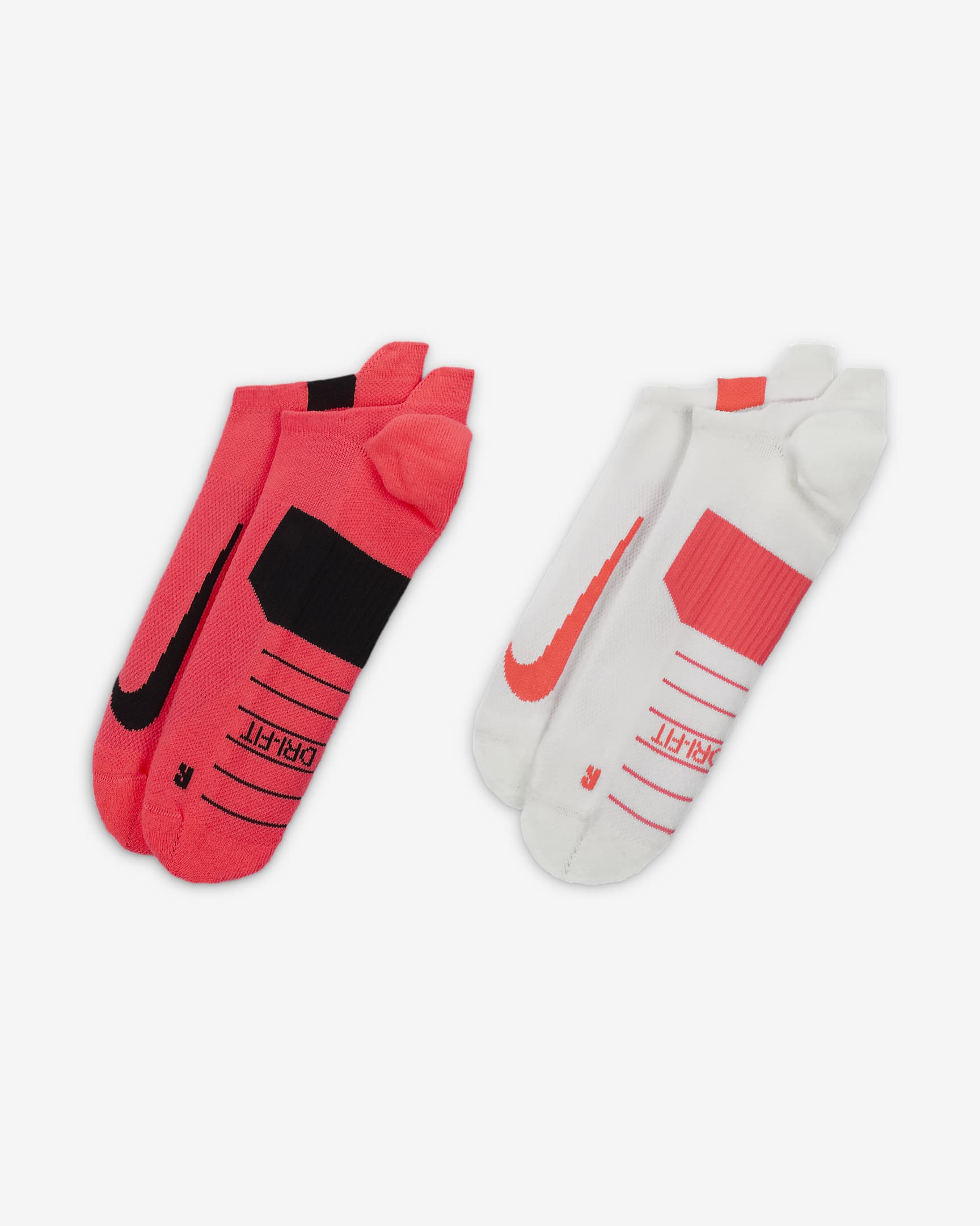 Nike Multiplier Running No-Show Socks (2 Pairs) - Multi-Colour