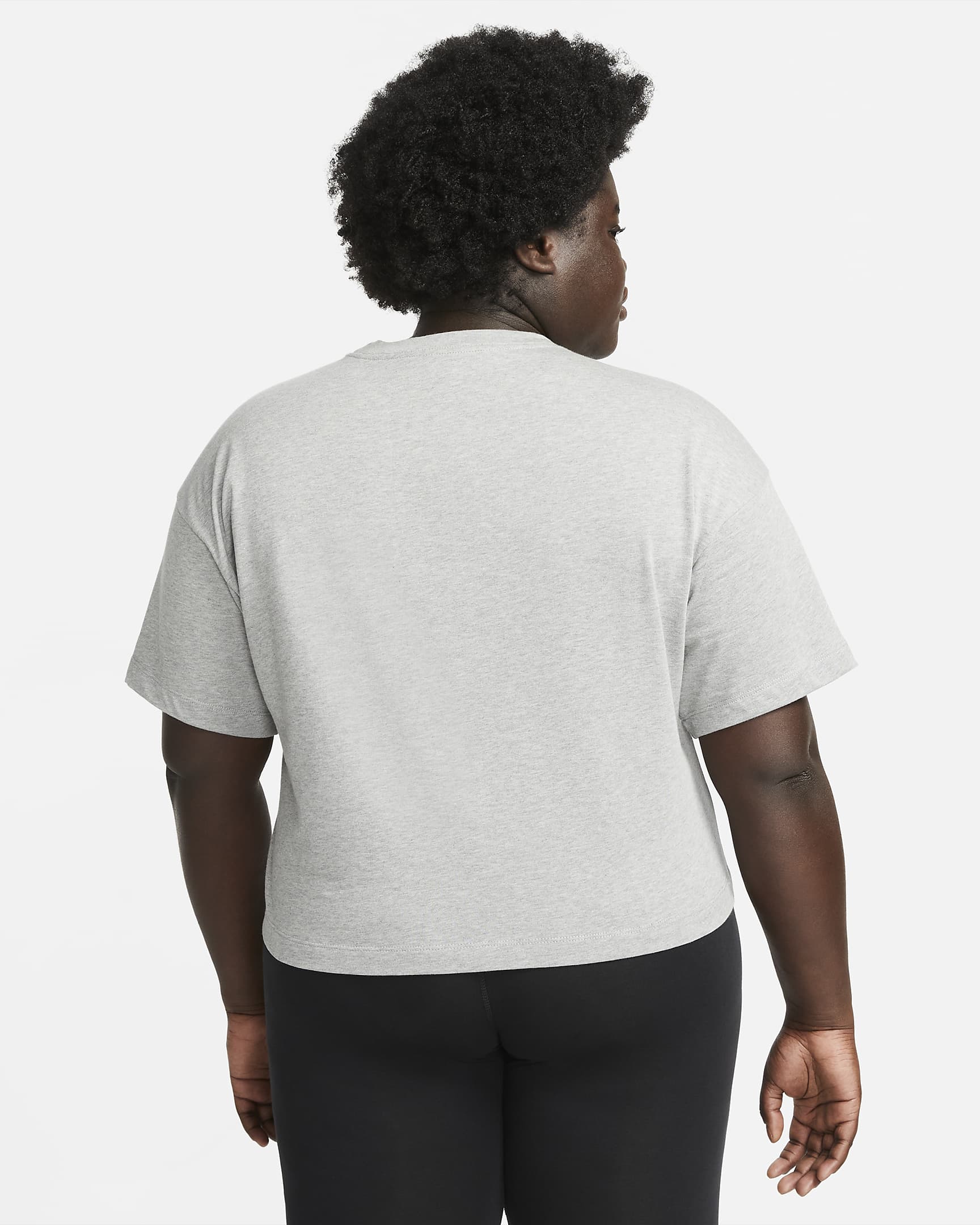 Nike Sportswear Essential Women's T-Shirt (Plus Size) - Dark Grey Heather/White